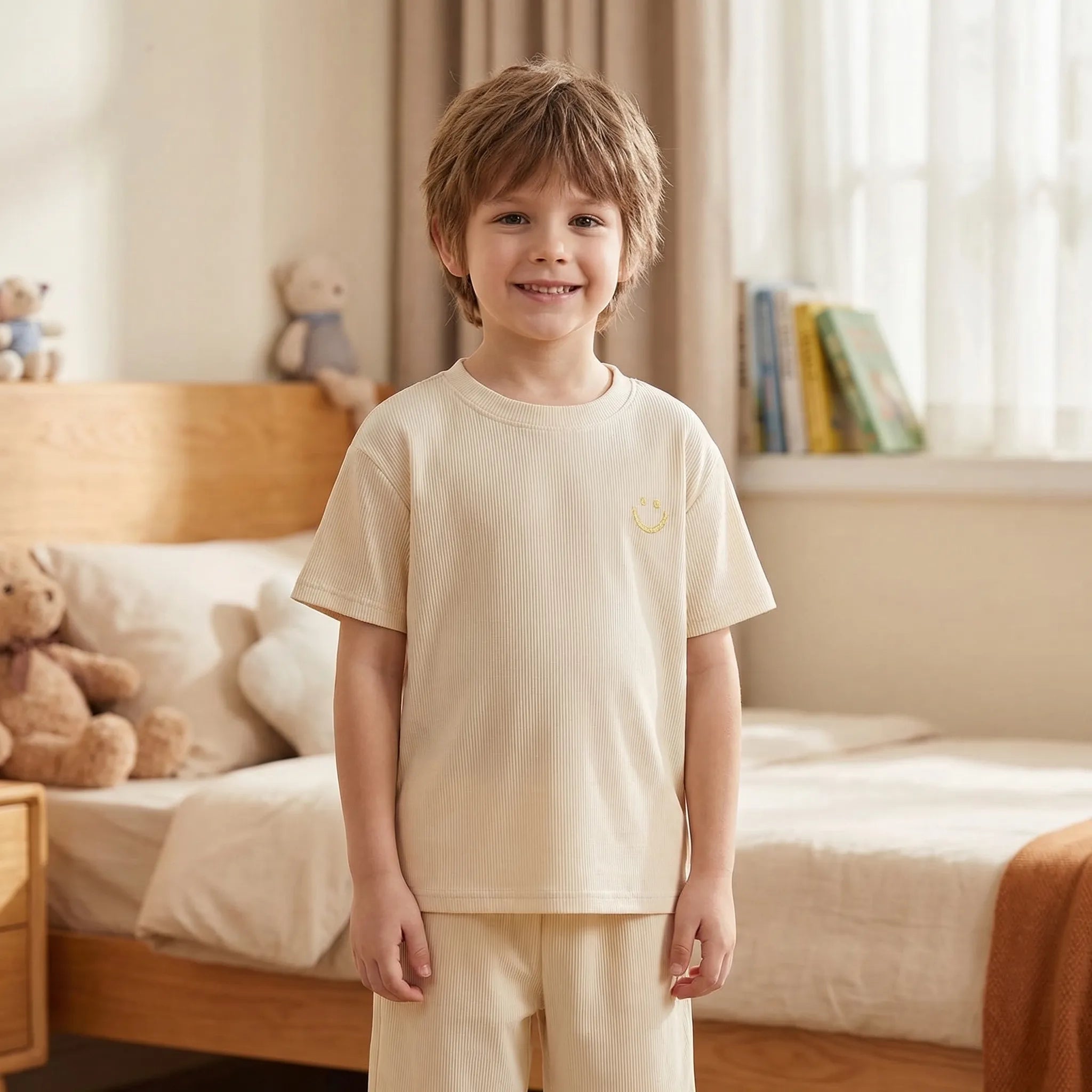 Kinder Sommer Kurzarm Shorts Set leicht atmungsaktiv