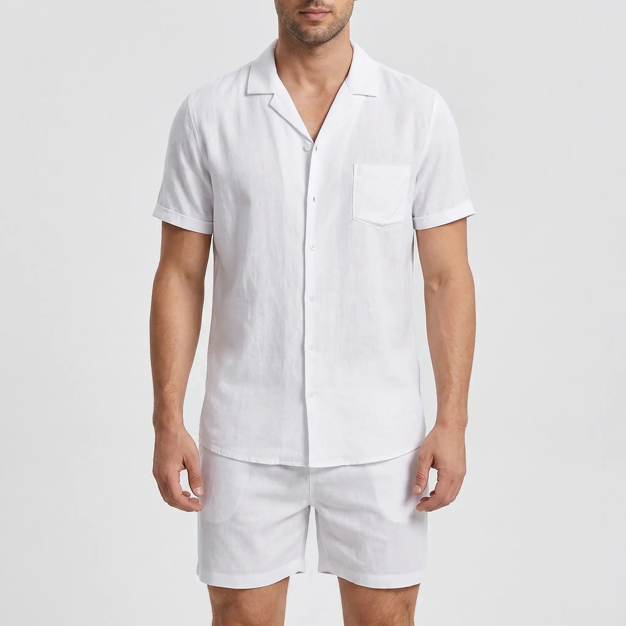 Herren Sommer Set Kurzarmhemd und Shorts atmungsaktiv