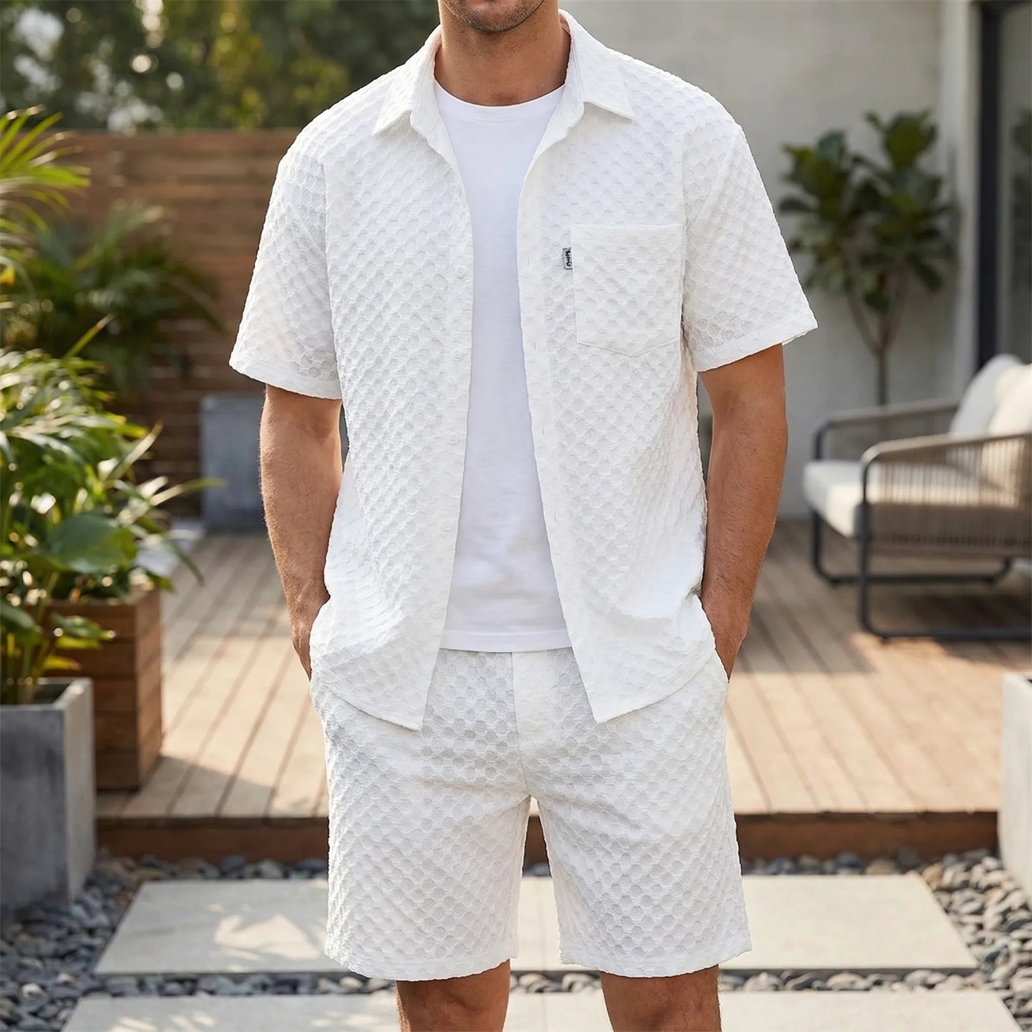 Herren Sommer Set mit Kurzarm-T-Shirt und Shorts, leicht und atmungsaktiv