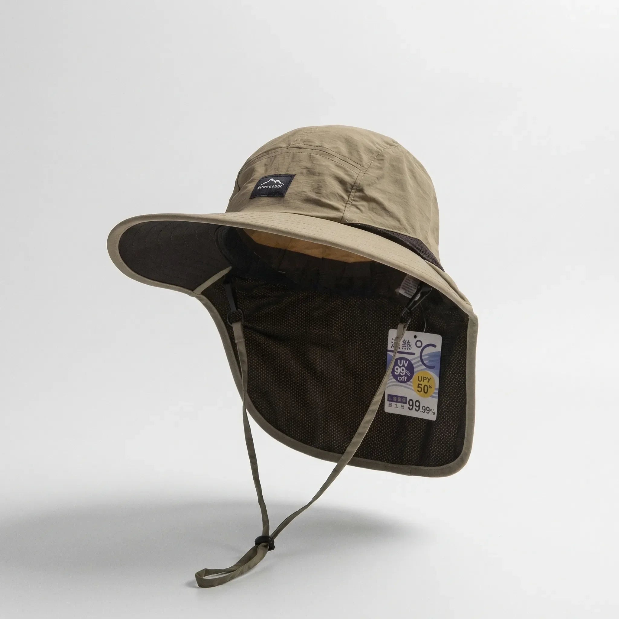 Sonnenhut mit breiter Krempe und Nackenschutz, UPF 50+ für Outdoor-Aktivitäten