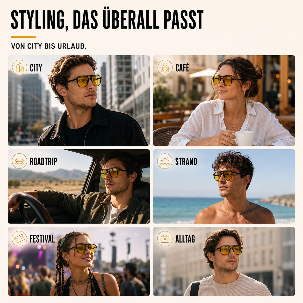 Nordspur | Brixton Doppelsteg-Sonnenbrille Quadratisch