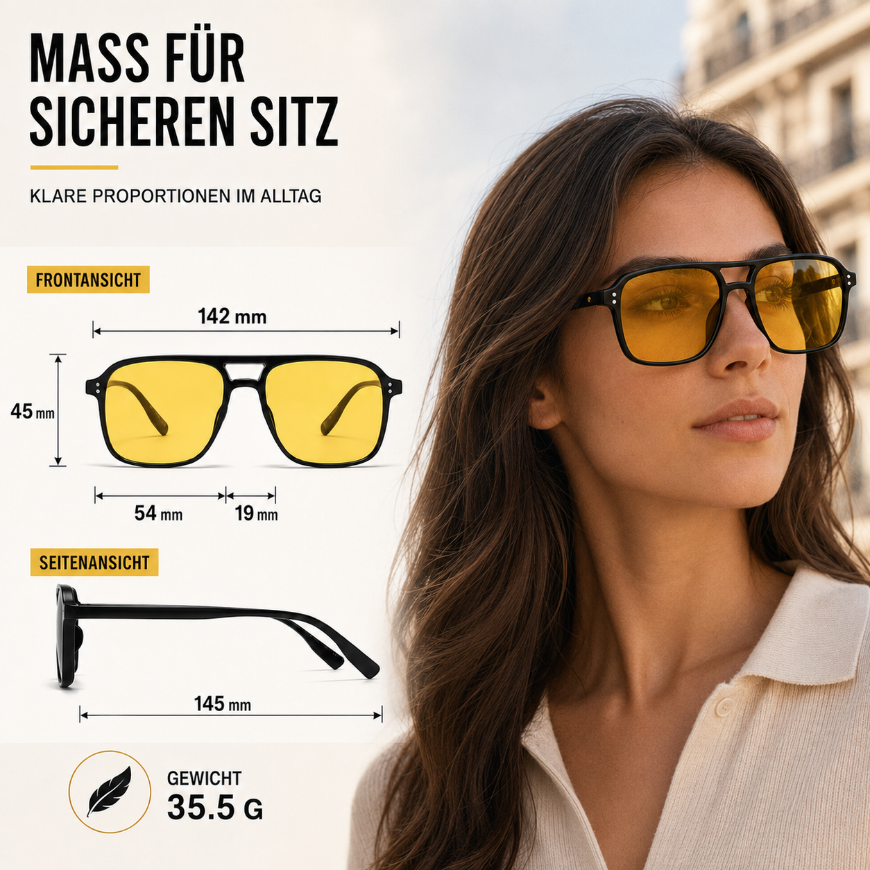 Nordspur | Brixton Doppelsteg-Sonnenbrille Quadratisch