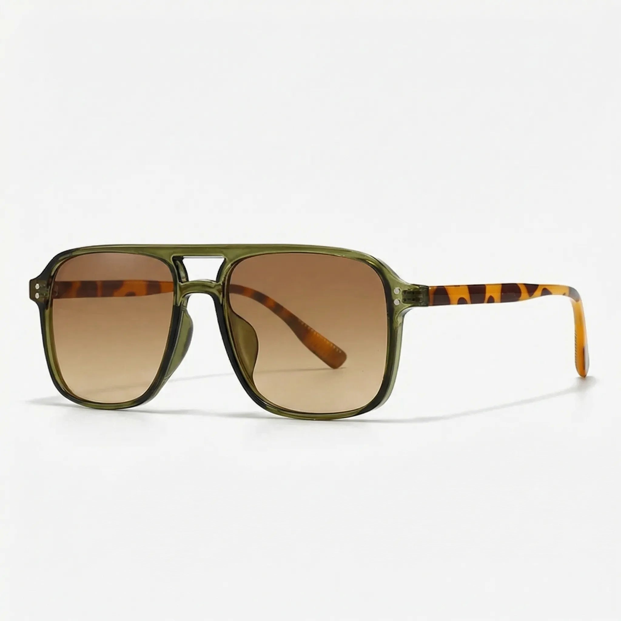 Quadratische Sonnenbrillen mit Doppelsteg-Design UV400 Schutz