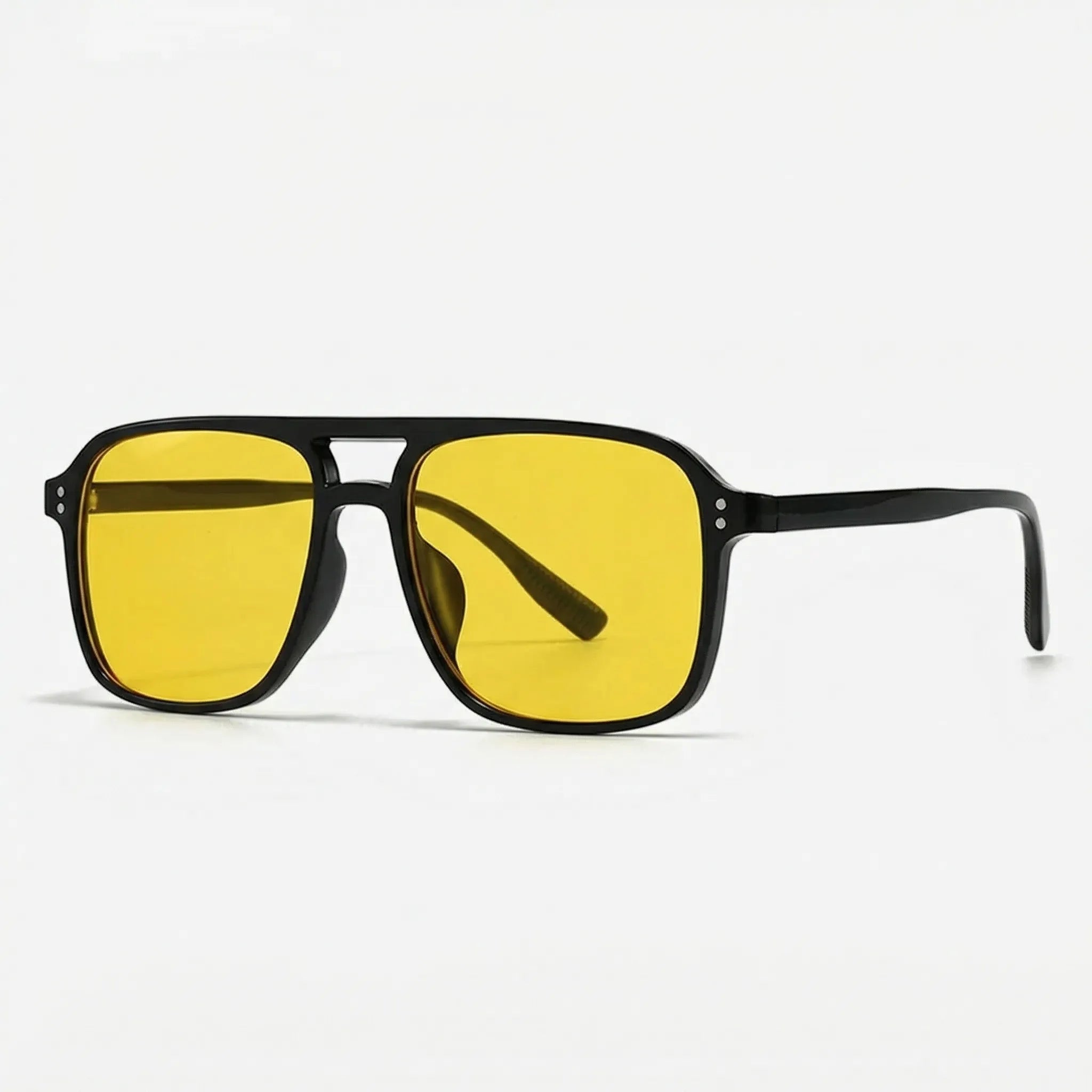 Quadratische Sonnenbrillen mit Doppelsteg-Design UV400 Schutz