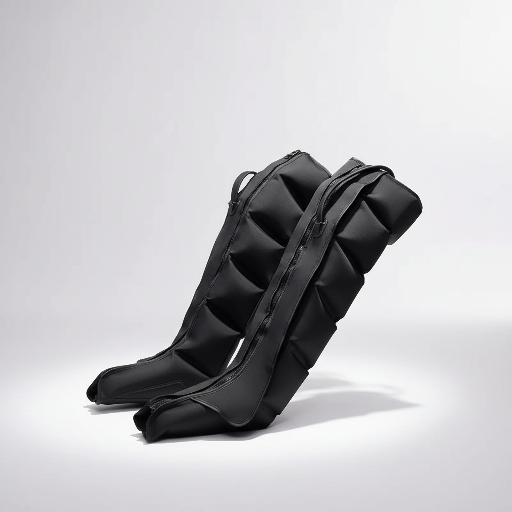 Luftdruck Beinmassager mit segmentierten Luftkammern für Waden und Füße