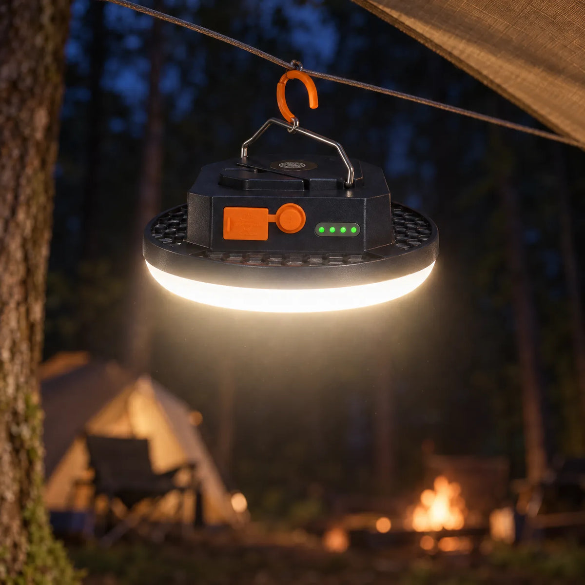 Aufladbare Campinglaterne mit LED-Licht und magnetischer Befestigung