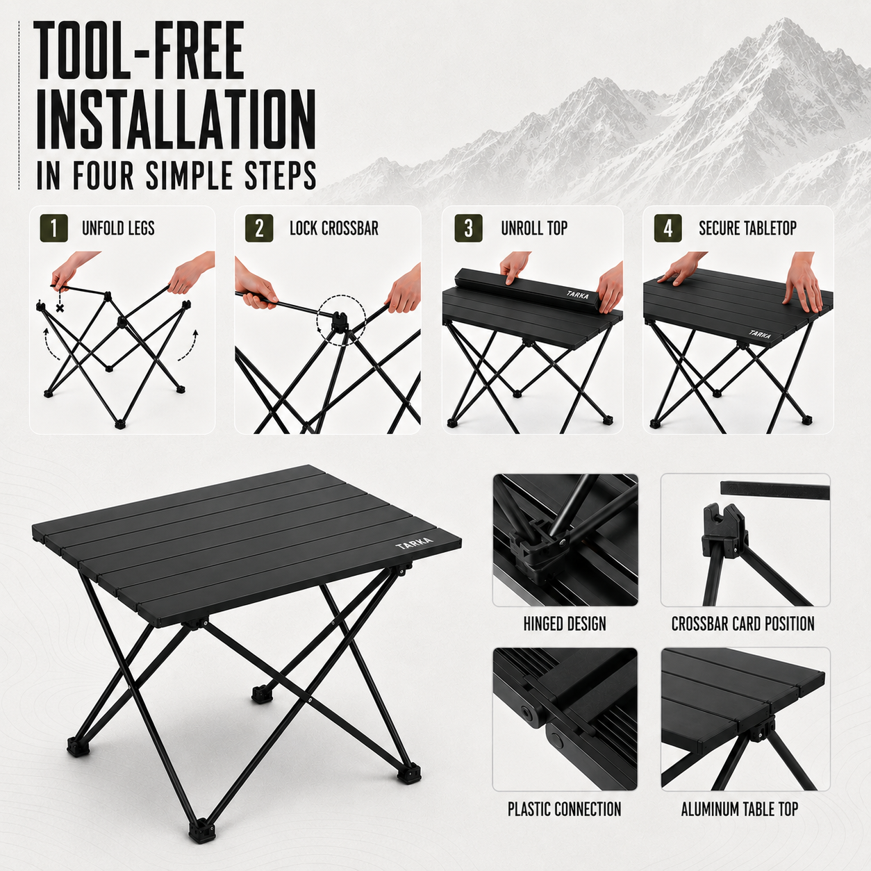 Nordspur | Campero Leichte Klappbare Outdoor-Campingtisch