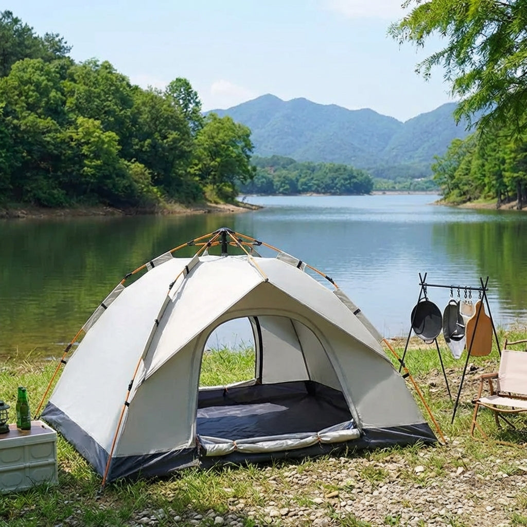 Automatisches Campingzelt für 3-4 Personen, schnell aufbaubar, mit Sonnenschutz