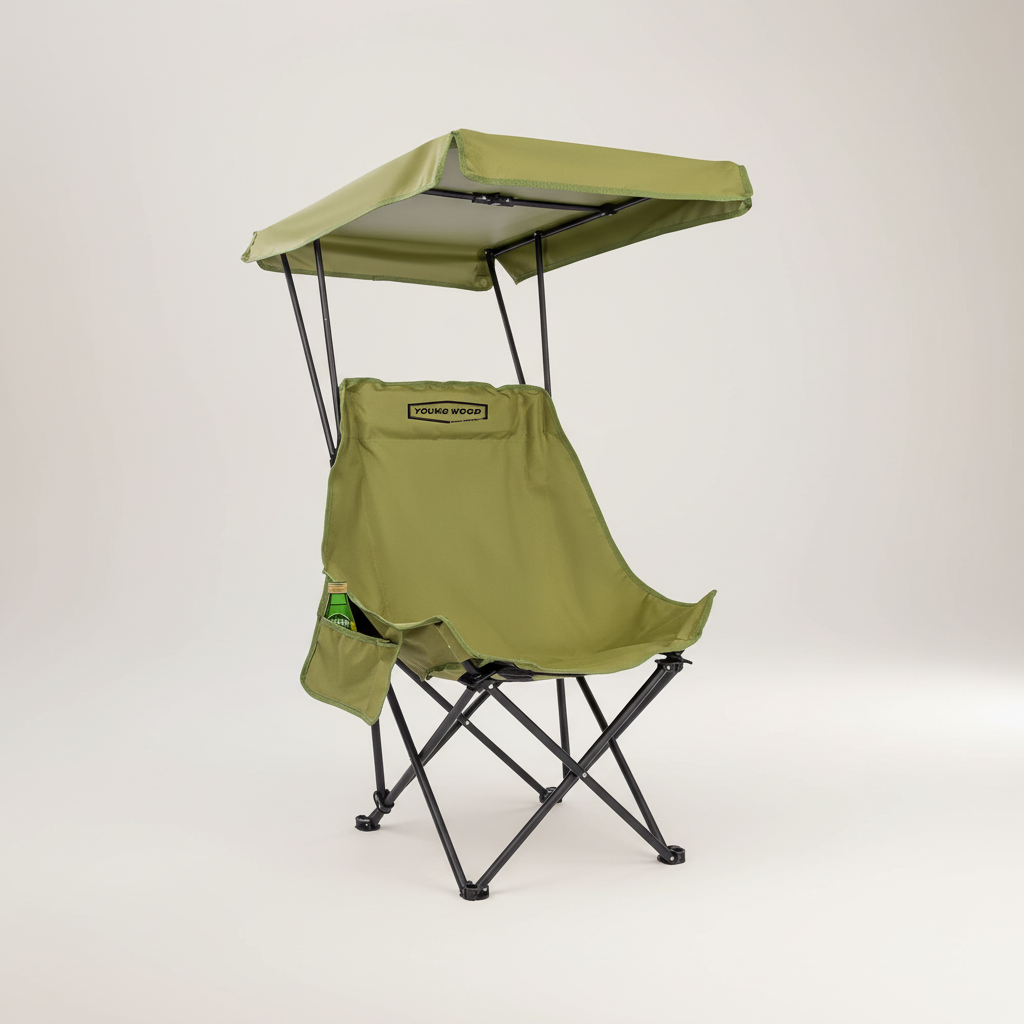Übergroßer Klappsessel mit verstellbarem Sonnendach für Camping