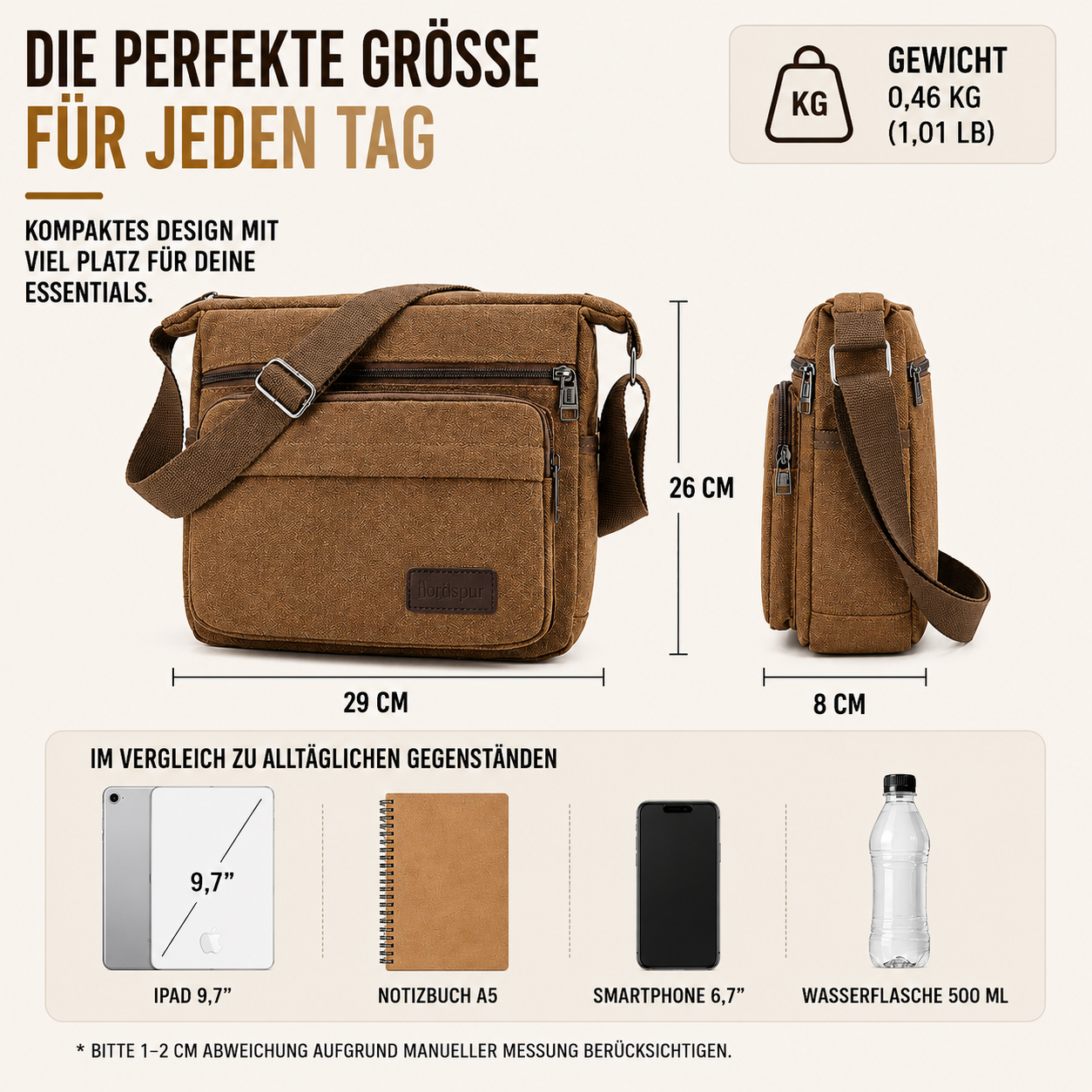 Nordspur | Canvas Crossbody Messenger Tasche