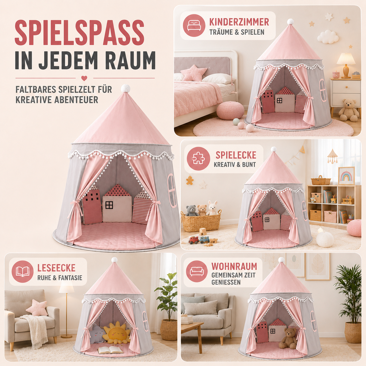Nordspur | CastleNook Faltbares Kinder-Spielzelt