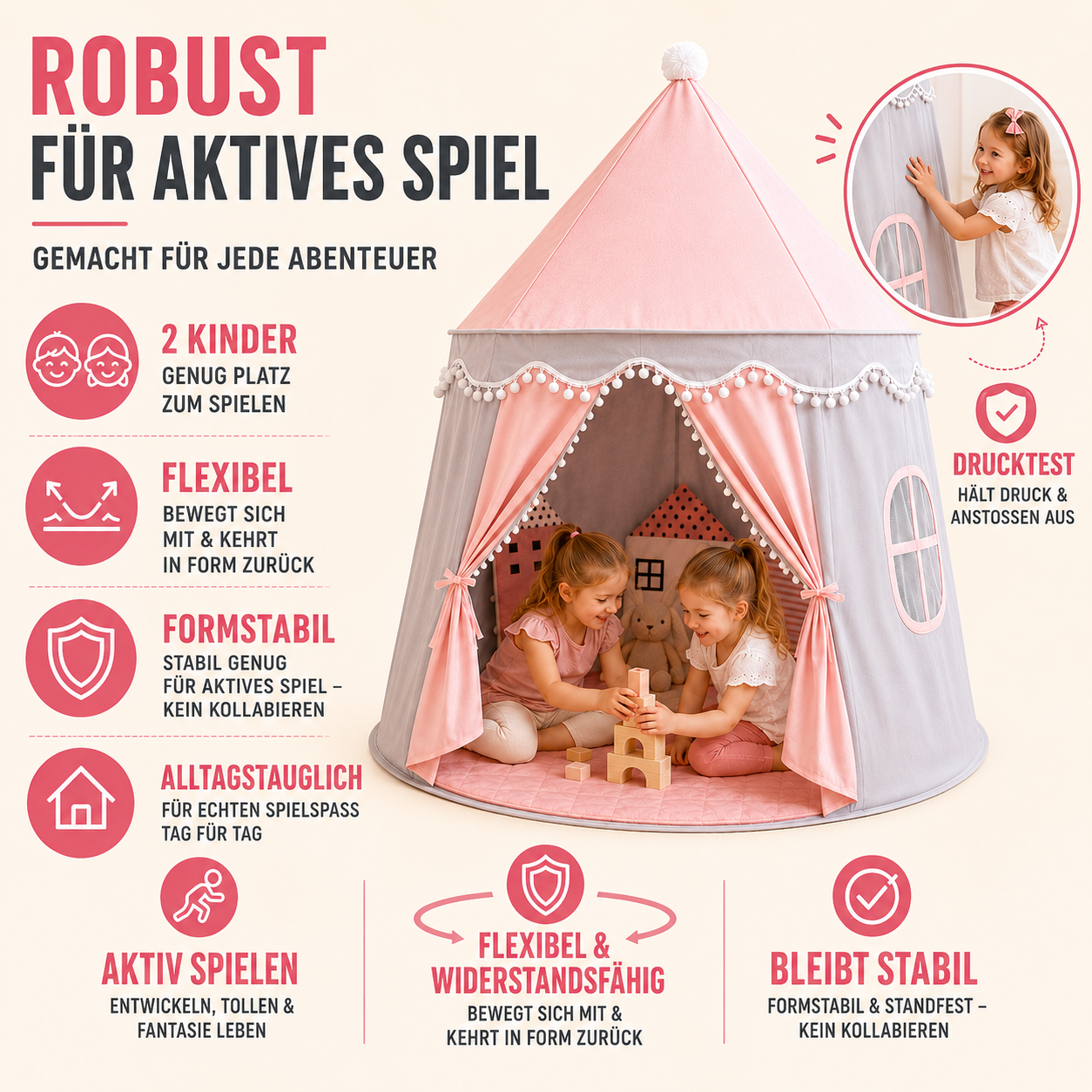 Nordspur | CastleNook Faltbares Kinder-Spielzelt