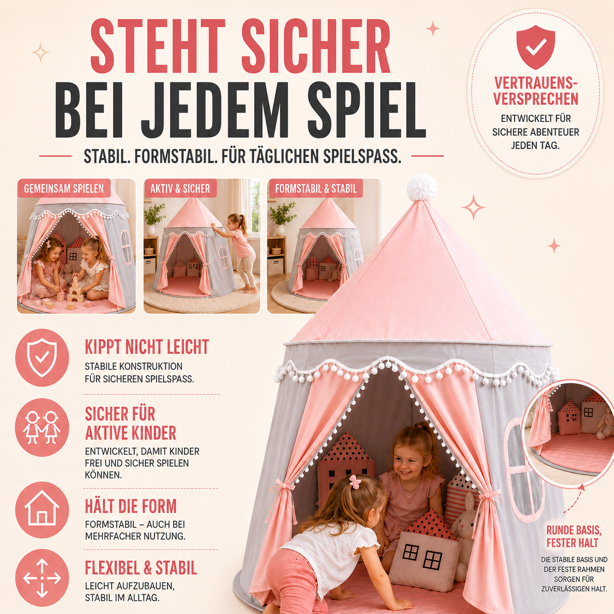 Nordspur | CastleNook Faltbares Kinder-Spielzelt
