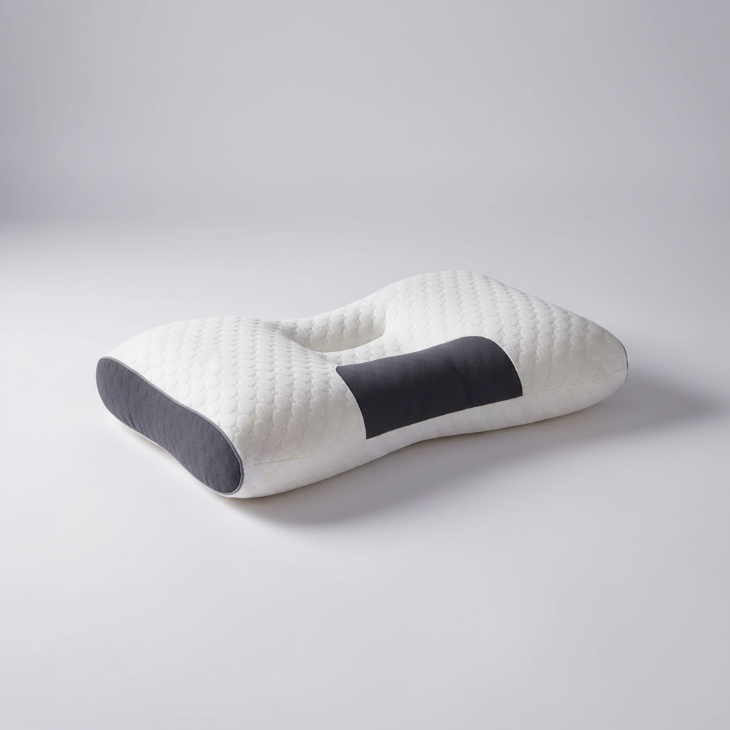 Orthopädisches Nackenkissen mit Massagezonen und atmungsaktivem Strickbezug
