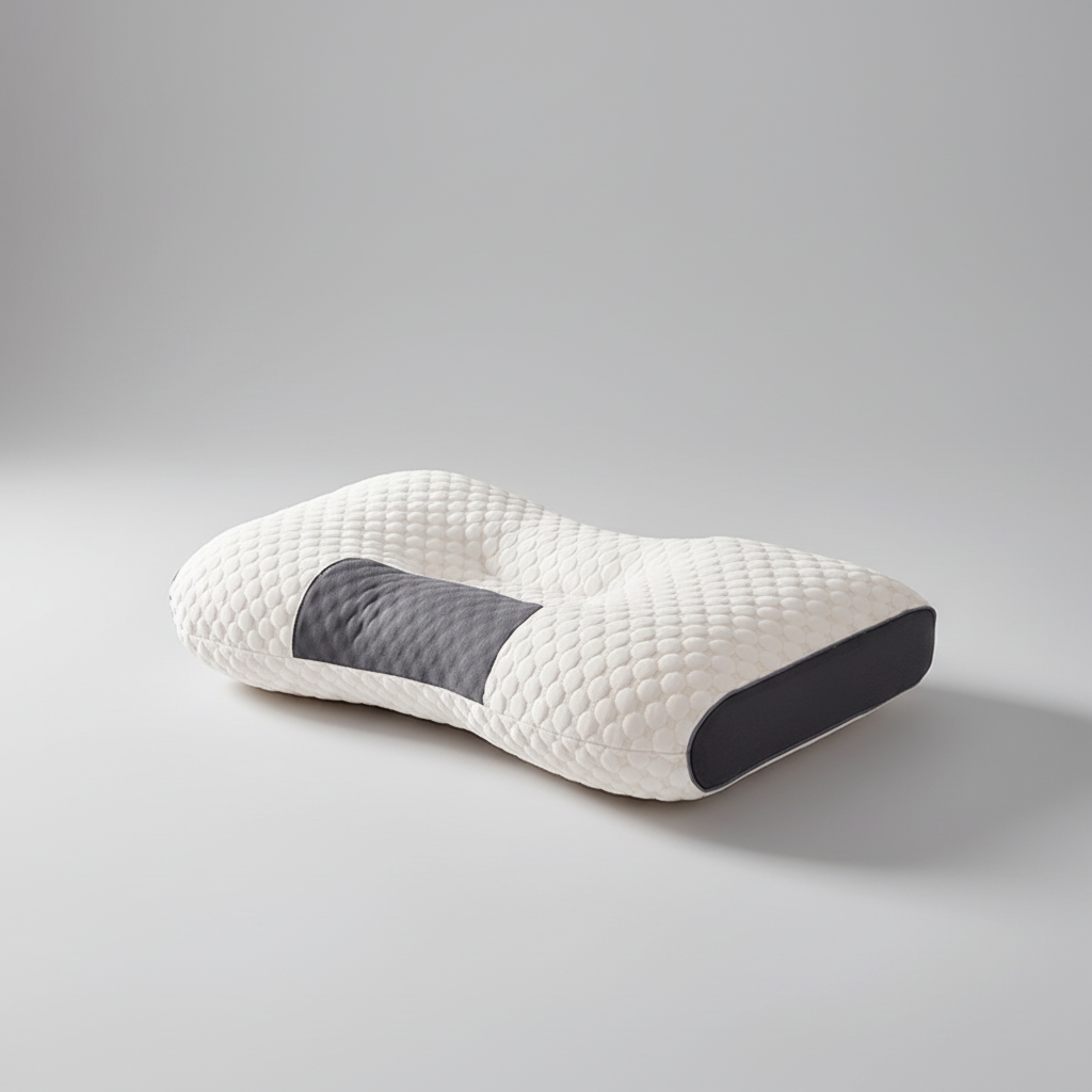 Orthopädisches Nackenkissen mit Massagezonen und atmungsaktivem Strickbezug