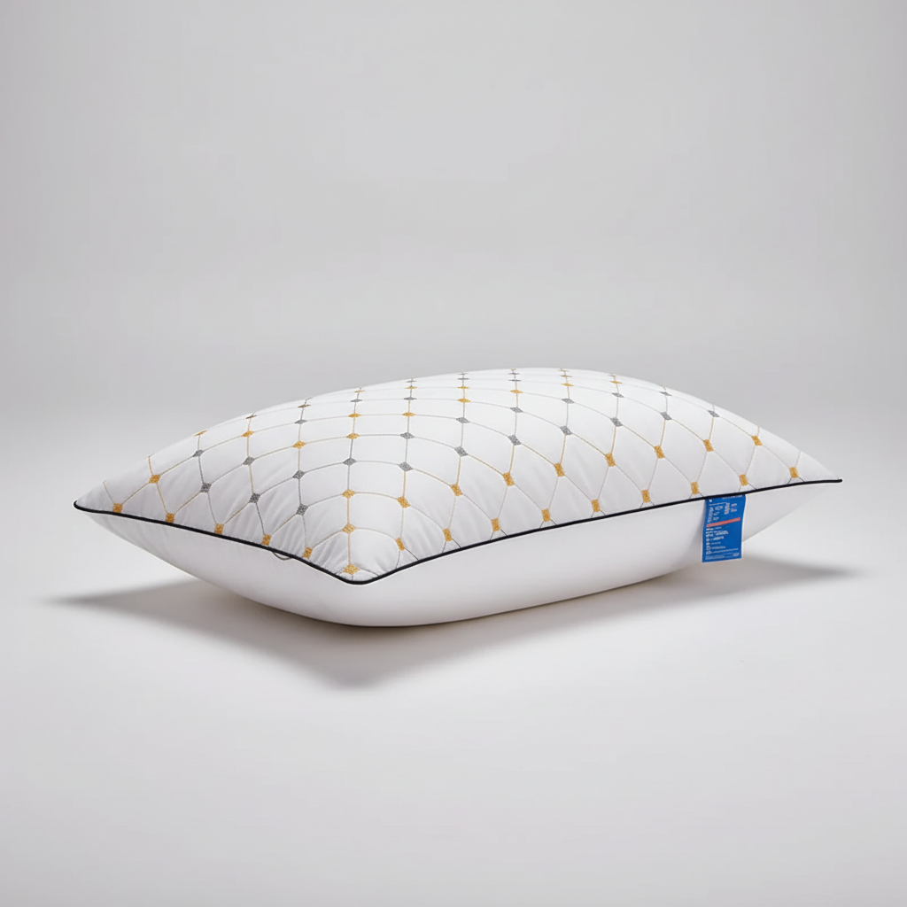 Ergonomisches Nackenstützenkissen mit gestepptem Bezug und Mesh-Paneelen
