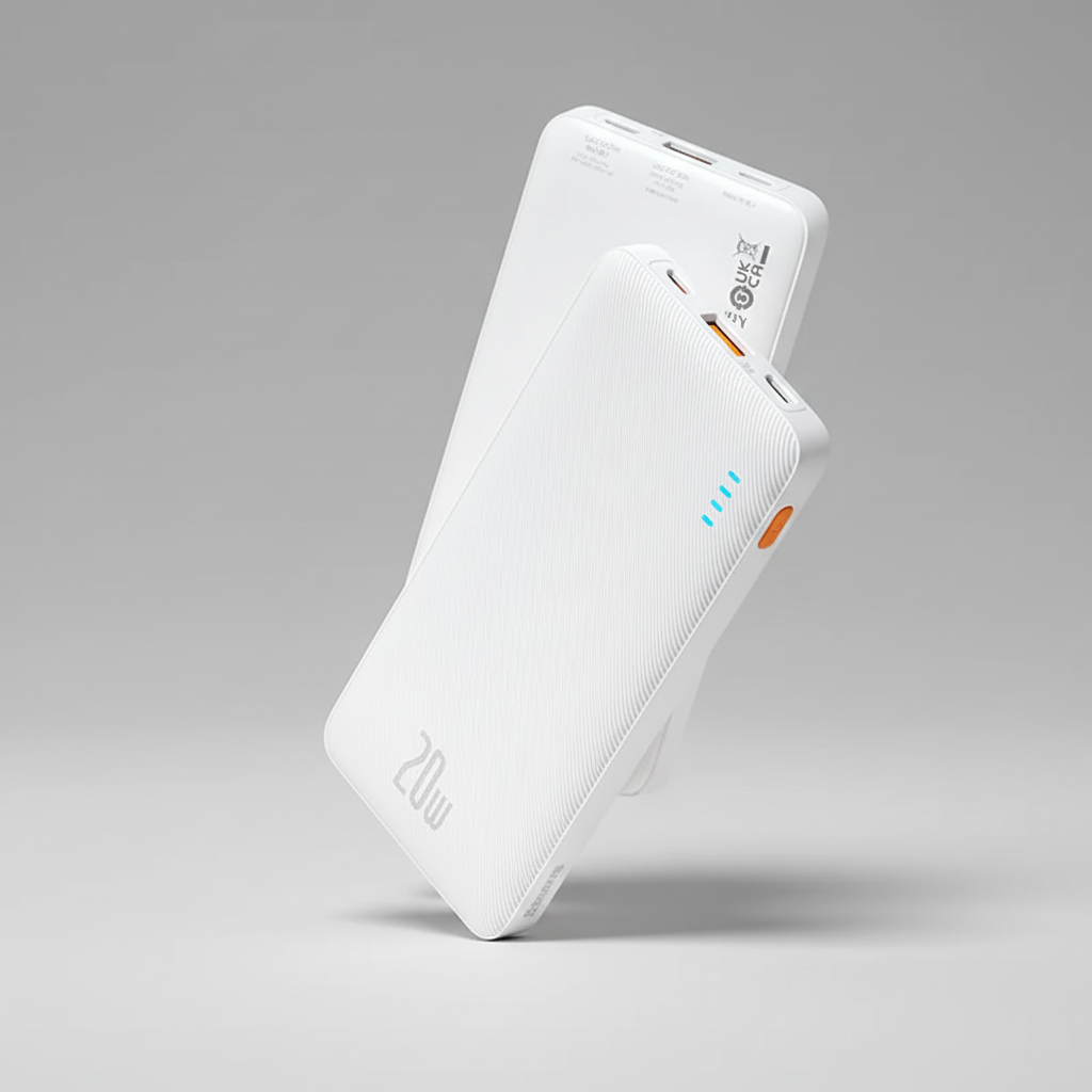 Tragbare Powerbank 20W Schnellladung integrierte Kabel dual port