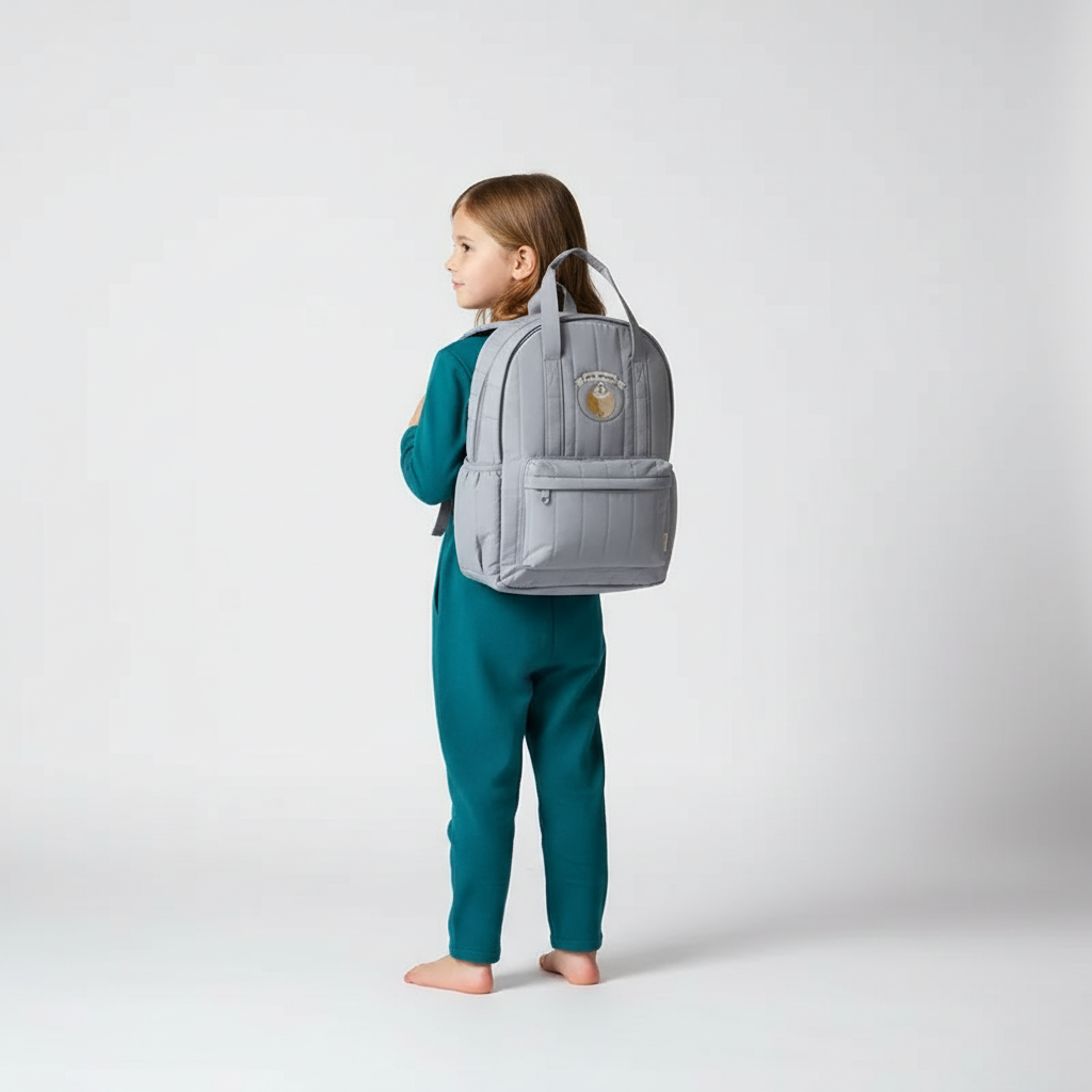 Gesteppter Kinderrucksack Baumwolle mit verstellbaren Schultergurten