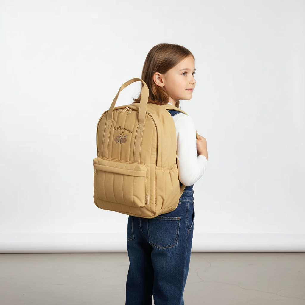 Gesteppter Kinderrucksack Baumwolle mit verstellbaren Schultergurten