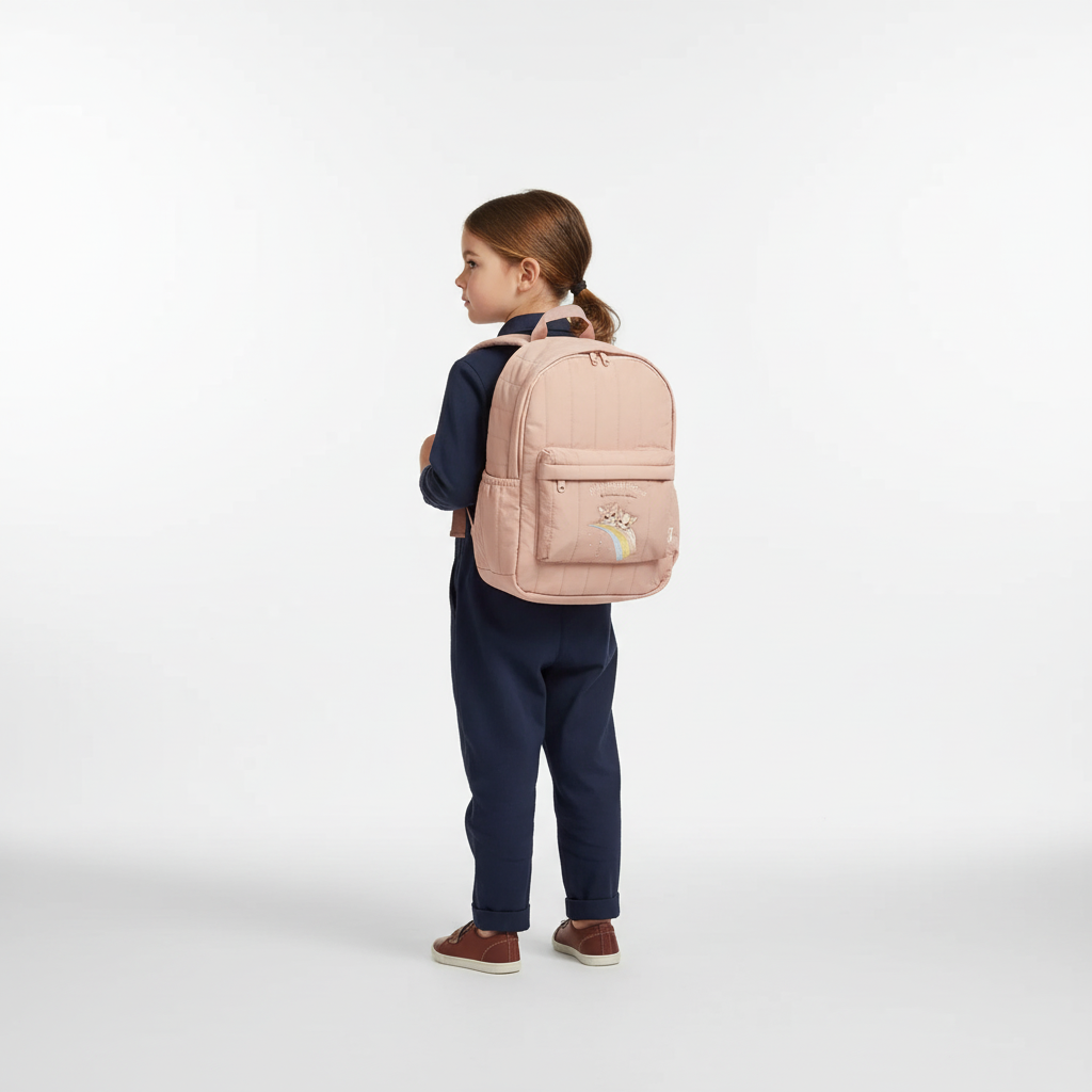 Gesteppter Kinderrucksack Baumwolle mit verstellbaren Schultergurten