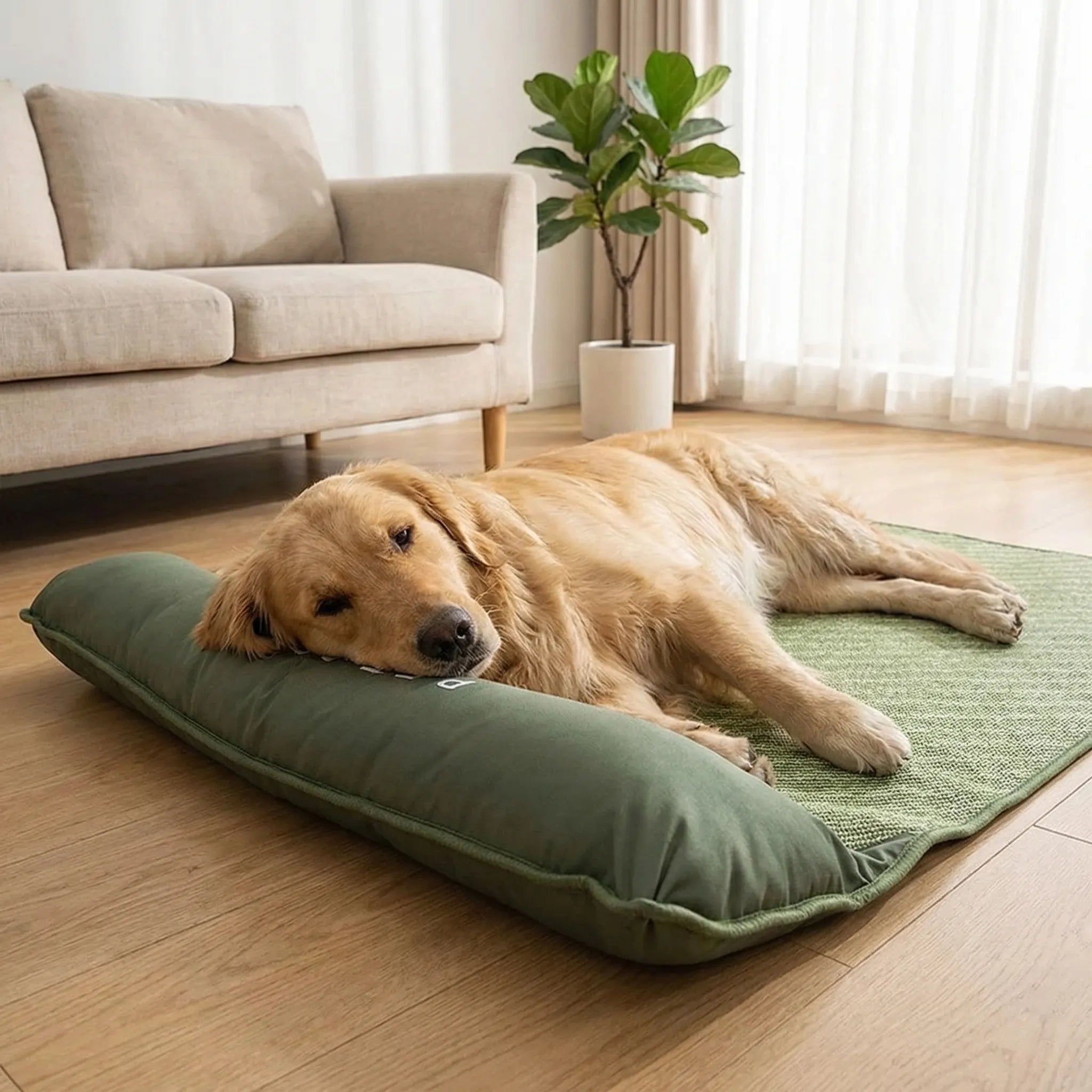 Atmungsaktive Kühlmatte für Hunde und Katzen mit Kopfkissen
