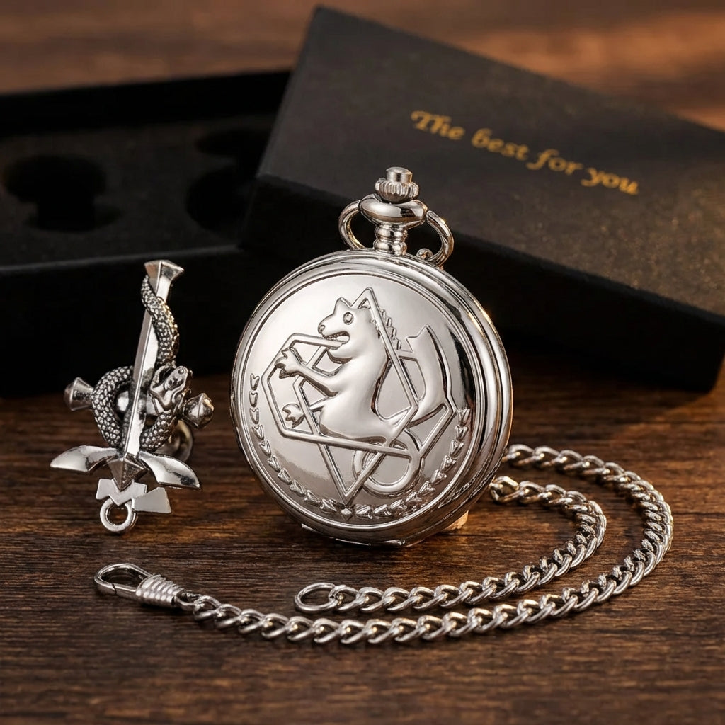 Taschenuhr Geschenkset mit Anhänger in Geschenkbox