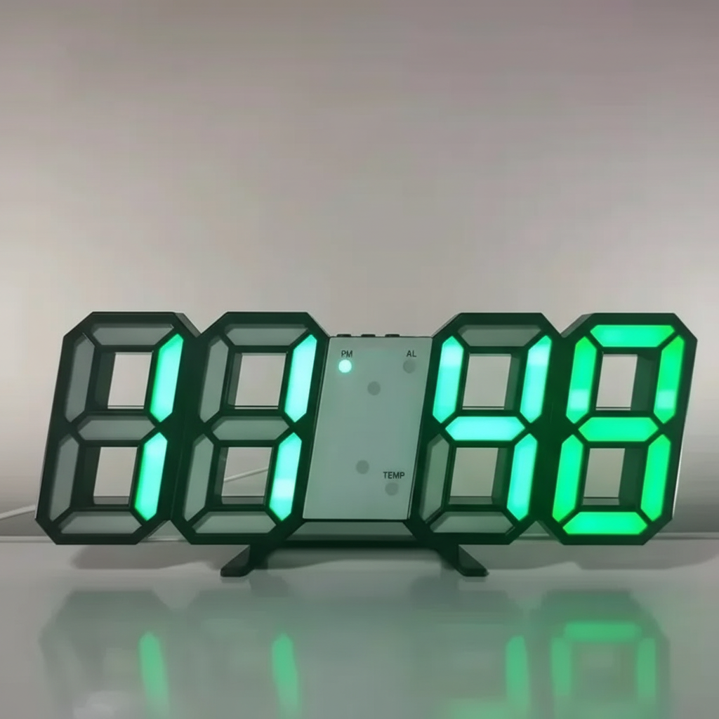 Moderne LED-Digitalwandhuhr mit großem Display Zeit Datum Temperatur