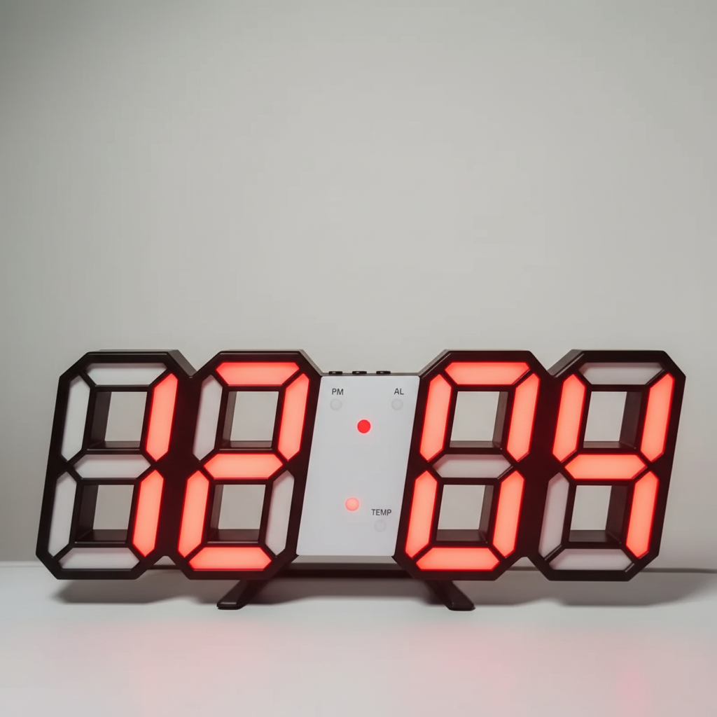 Moderne LED-Digitalwandhuhr mit großem Display Zeit Datum Temperatur