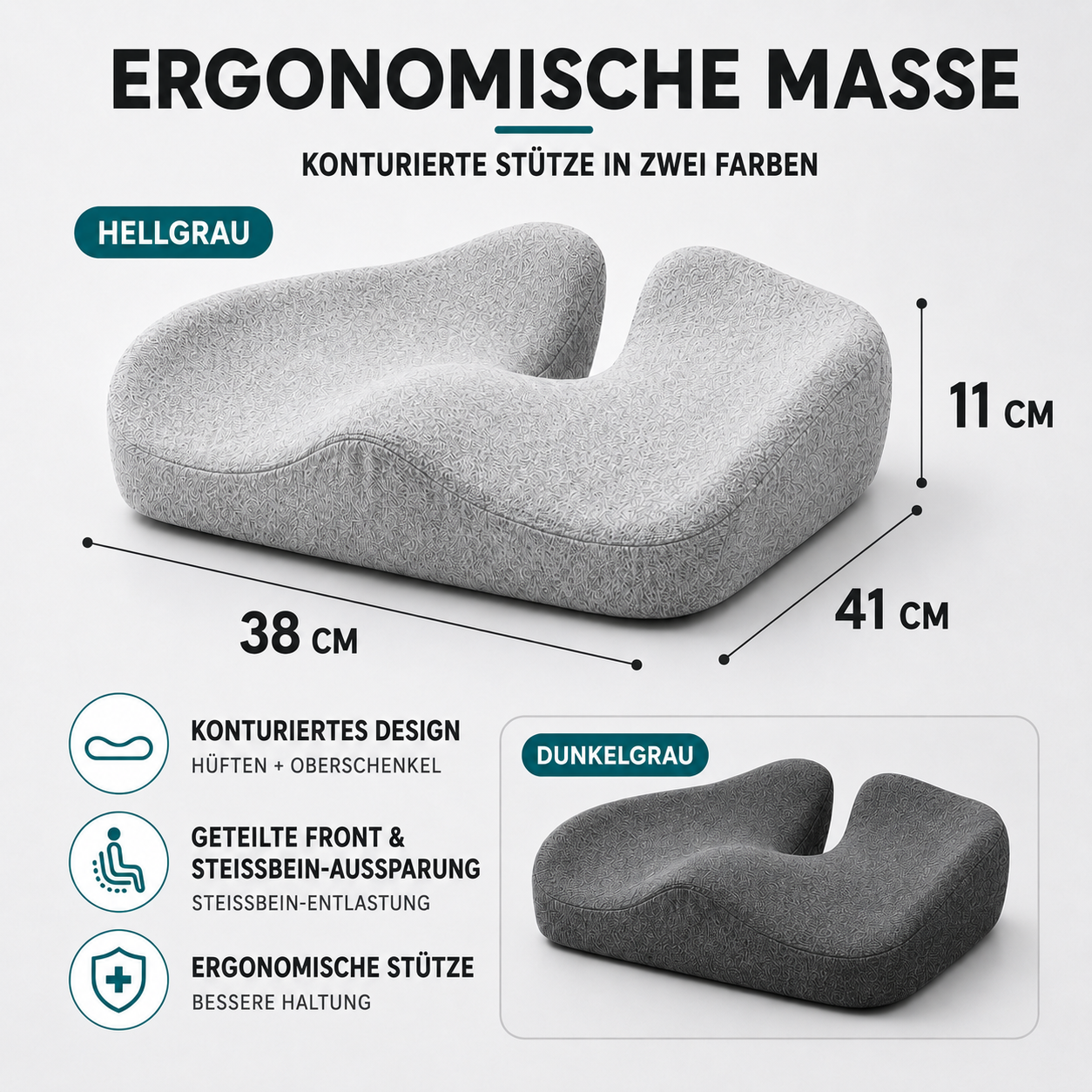 Nordspur | CoccySoothe Ergonomisches Sitzkissen mit Steißbeinstütze
