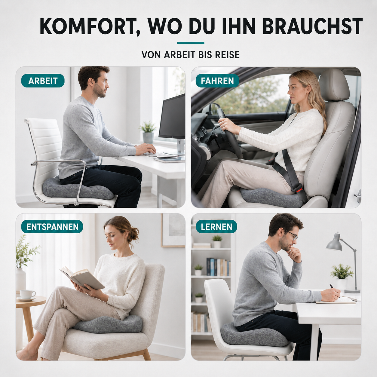 Nordspur | CoccySoothe Ergonomisches Sitzkissen mit Steißbeinstütze