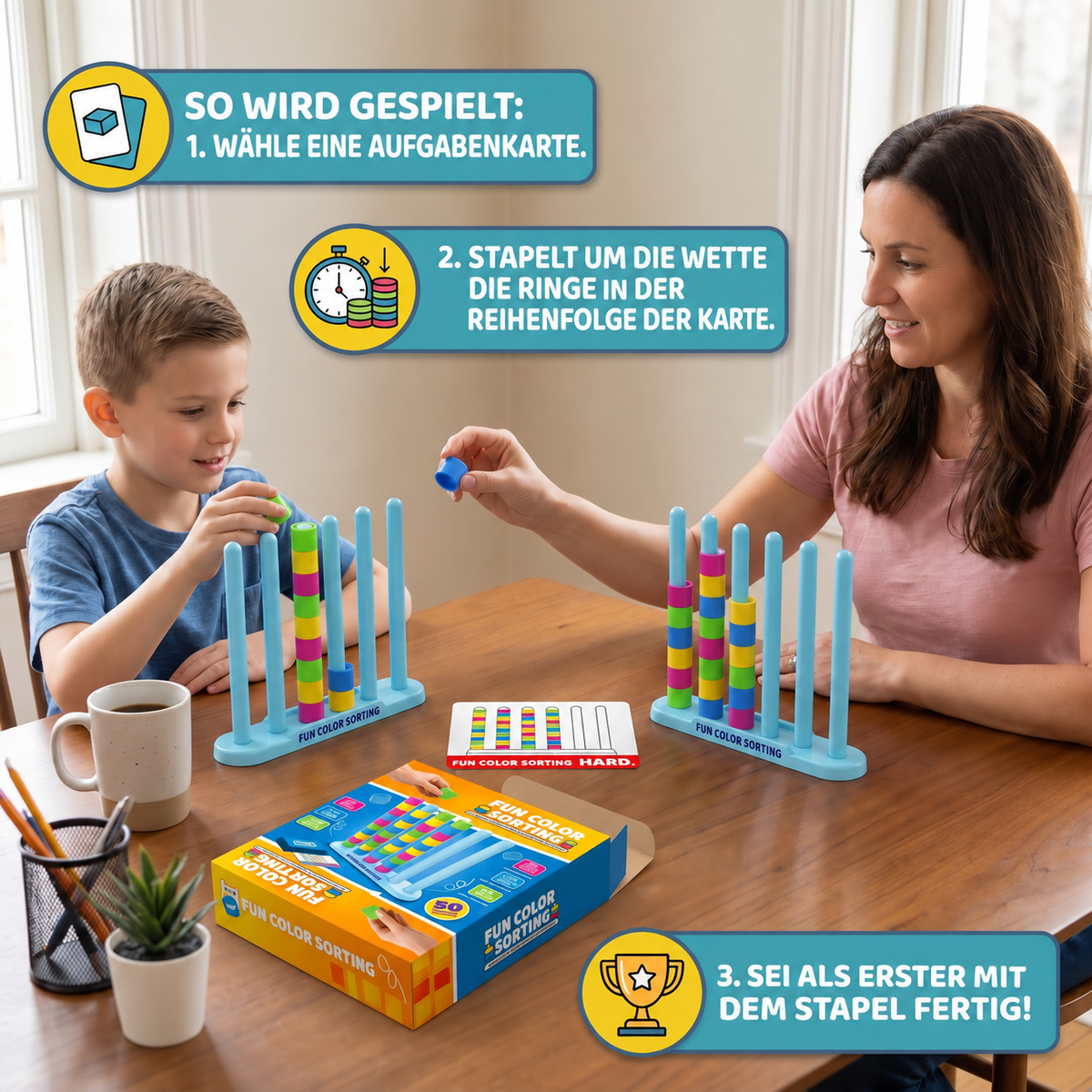 Nordspur | Color Stack Challenge – Schnelles Farbanpassungs-Party- & Familienspiel