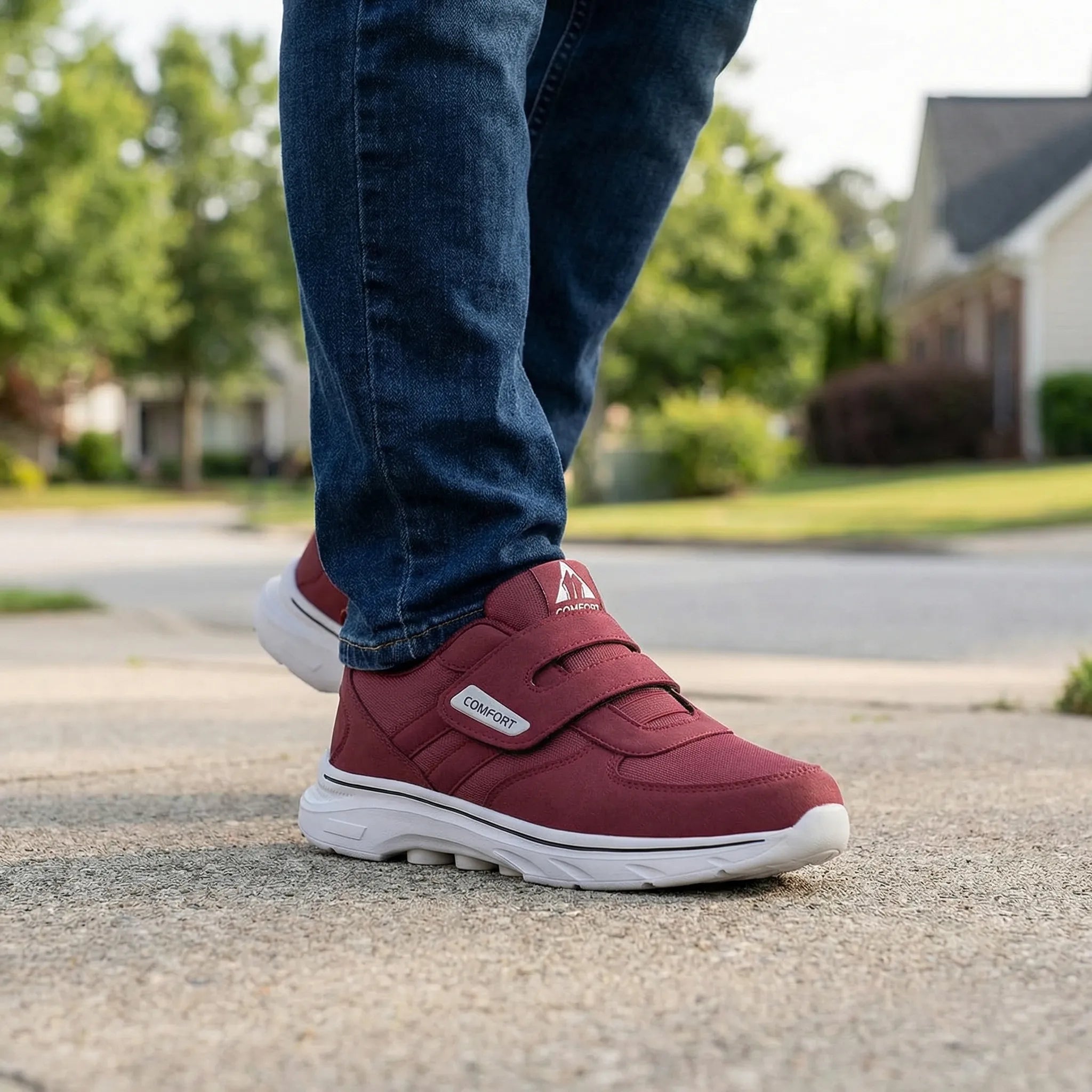 Weitpassform Walkingschuh mit Klettverschluss und gepolsterter Sohle
