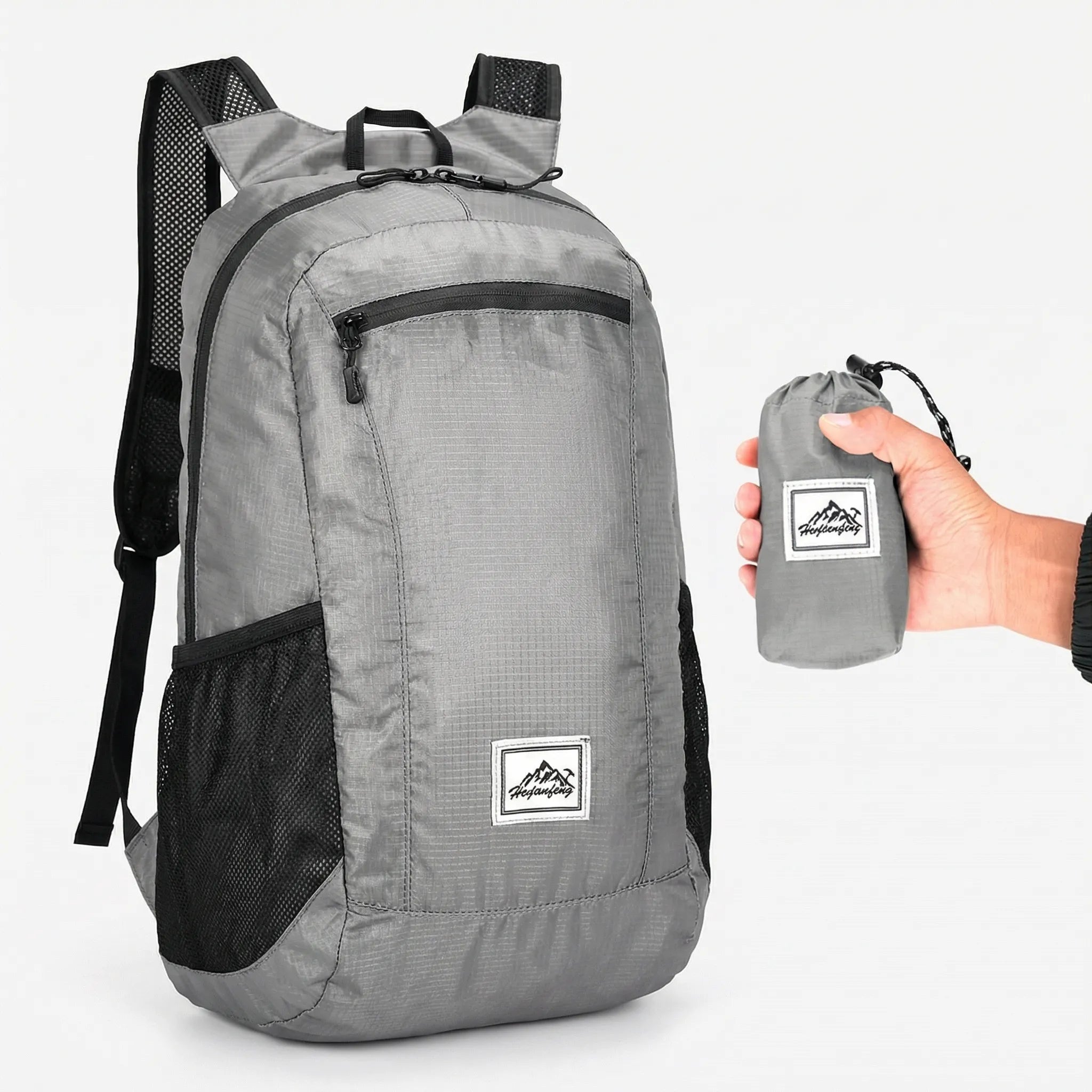 Faltbarer Tagesrucksack 20L mit Ripstop-Gewebe und gepolsterten Schultergurten