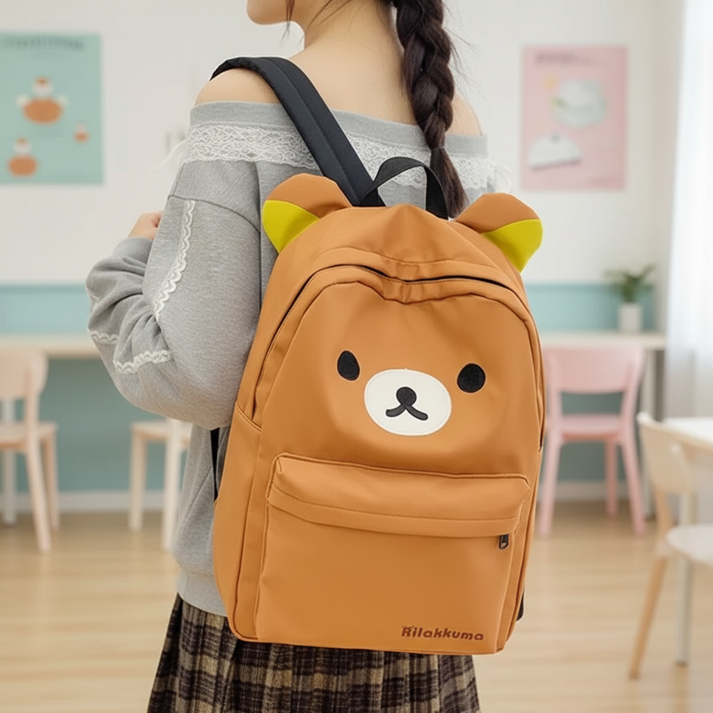 Kawaii Bären-Rucksack mit geräumigem Fach und gepolsterten Riemen