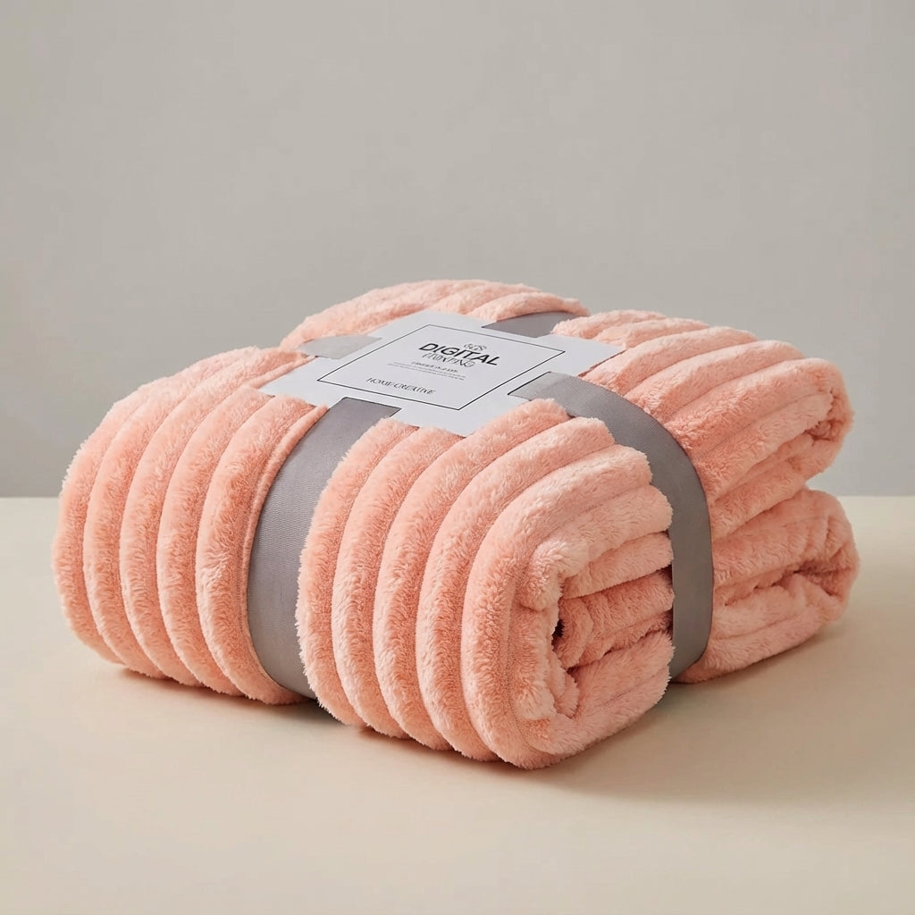 Plüsch-Wurfdecke dickes Strickmaterial weich warm pillingresistent