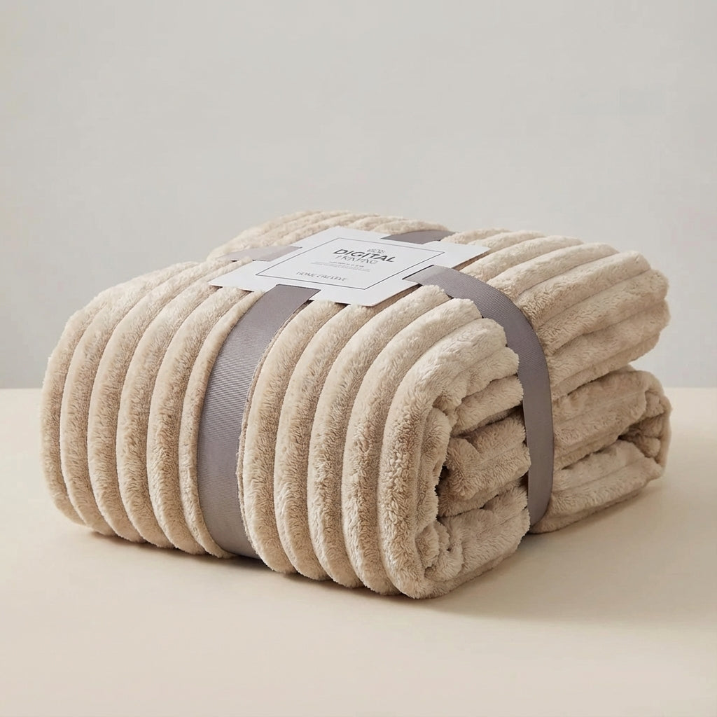 Plüsch-Wurfdecke dickes Strickmaterial weich warm pillingresistent