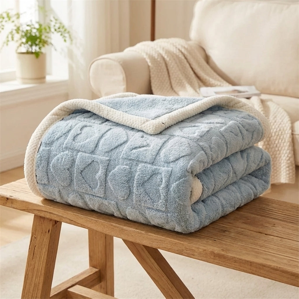 Leichte umkehrbare Wurfdecke mit flauschigem gestepptem Design