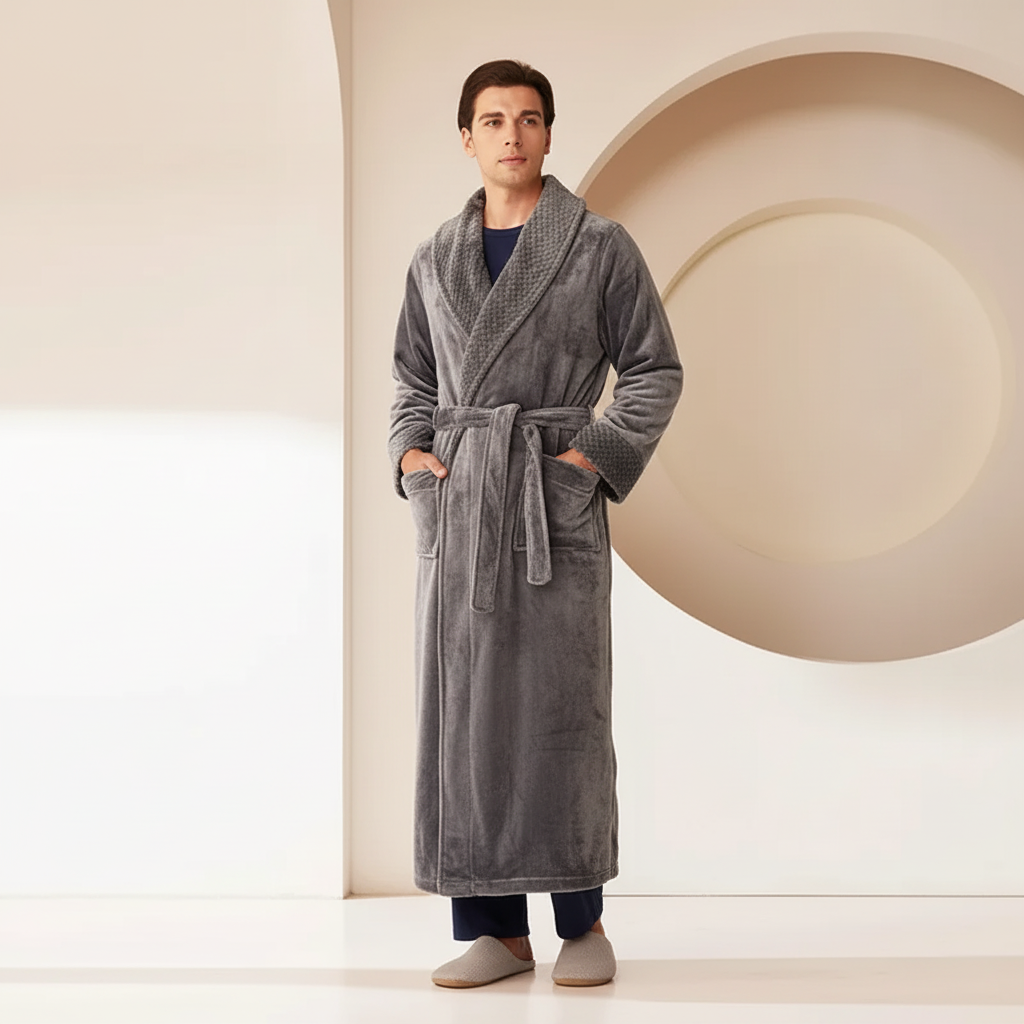 Übergroßer Flausch-Bademantel wolkenweich warm lang Unisex