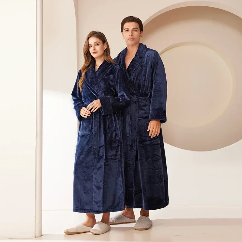 Übergroßer Flausch-Bademantel wolkenweich warm lang Unisex