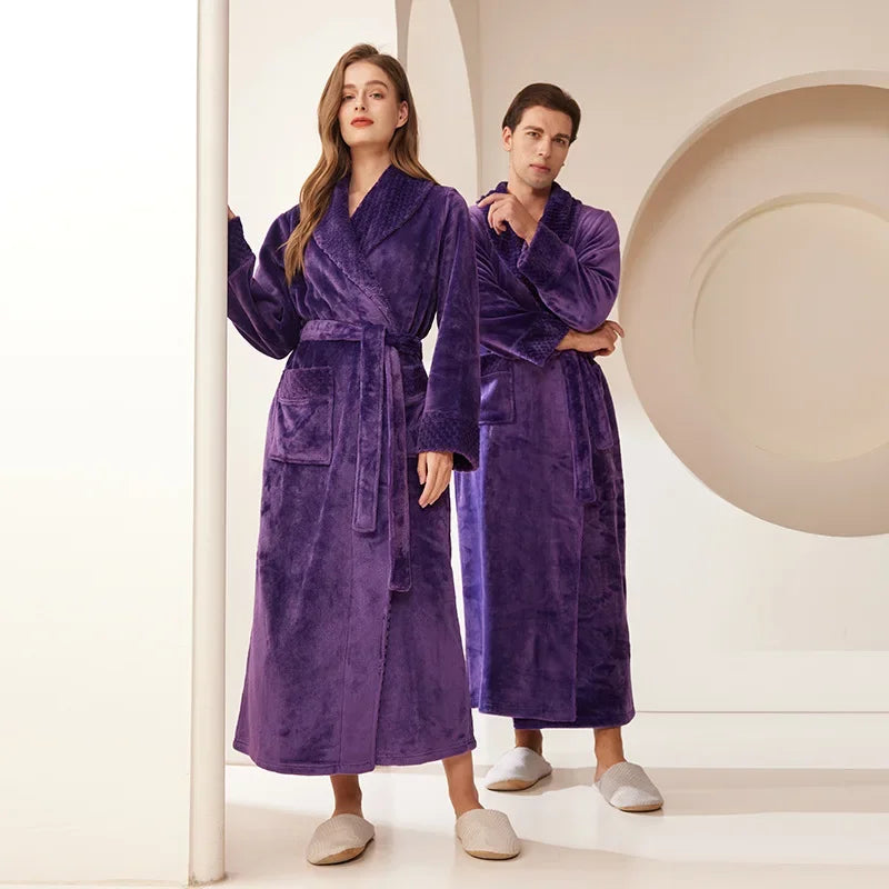 Übergroßer Flausch-Bademantel wolkenweich warm lang Unisex