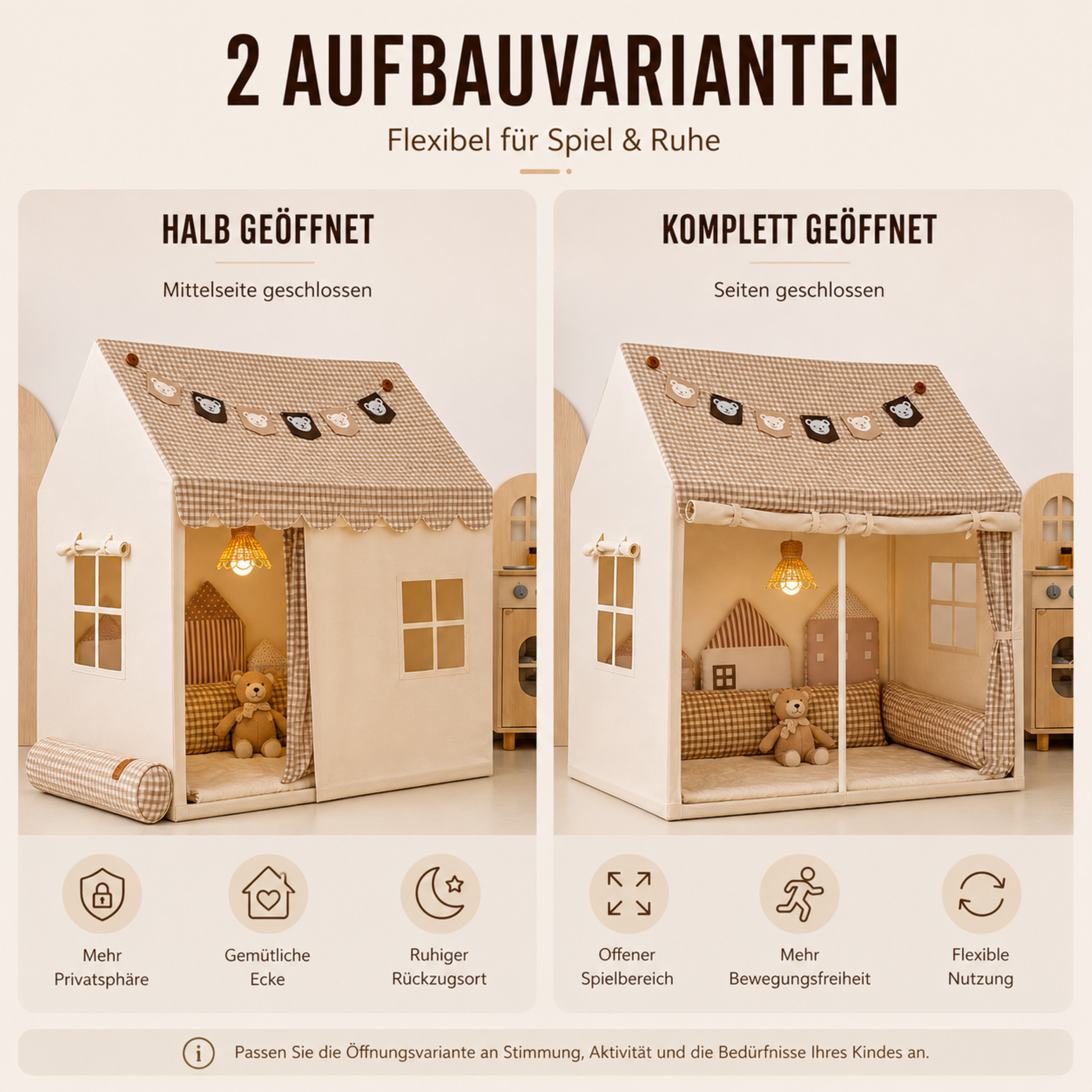 Nordspur | Cozynook Faltbares Kinder-Spielzelt