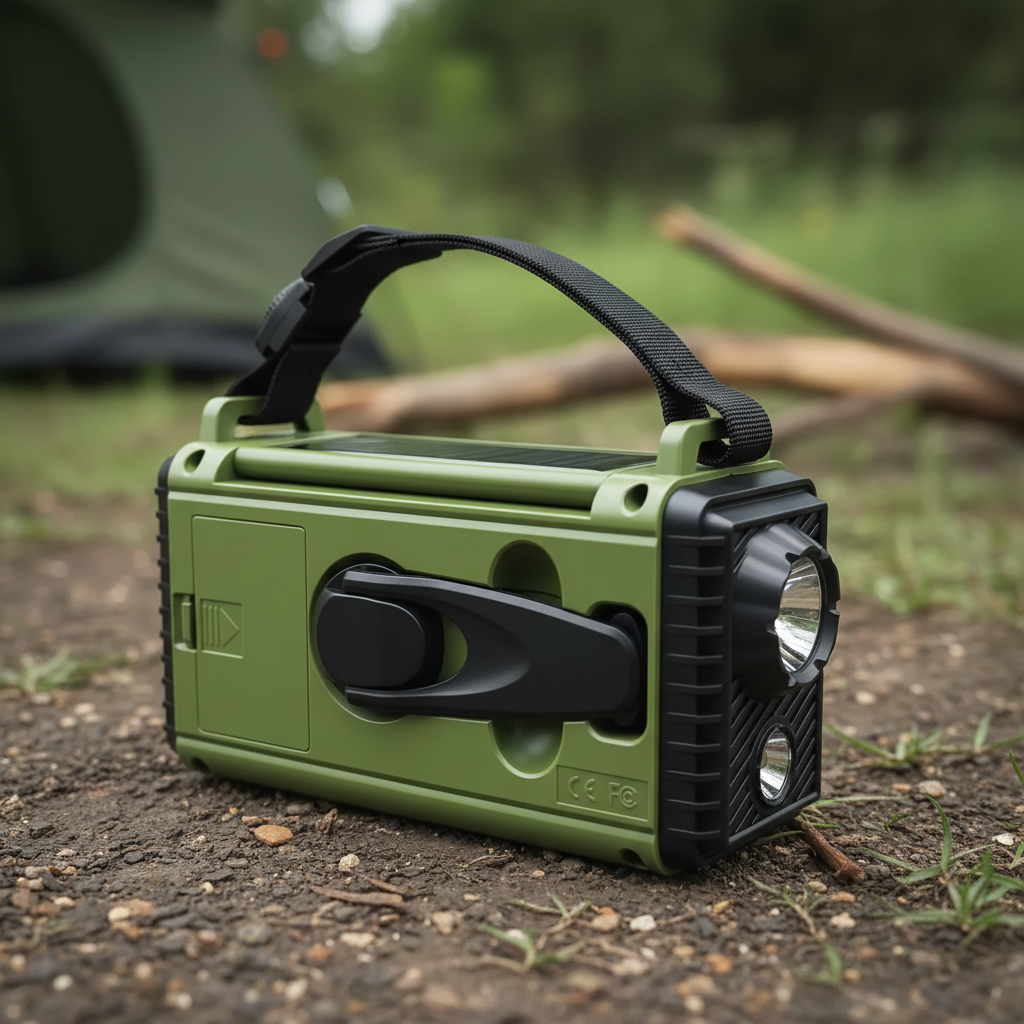 Notfallradio mit Handkurbel, Solar und Powerbank-Funktion