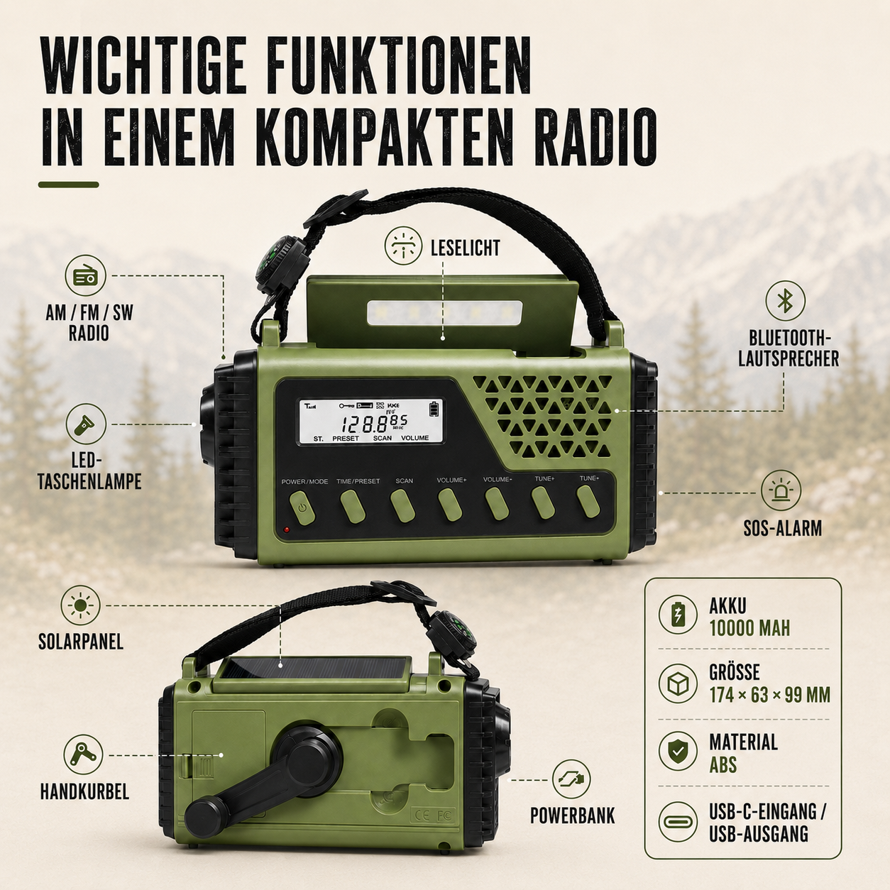 Nordspur | Crankonix Handkurbel-Notfallradio