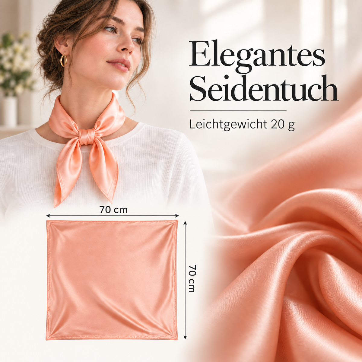 Nordspur | Crimsona Glänzendes Quadratisches Halstuch