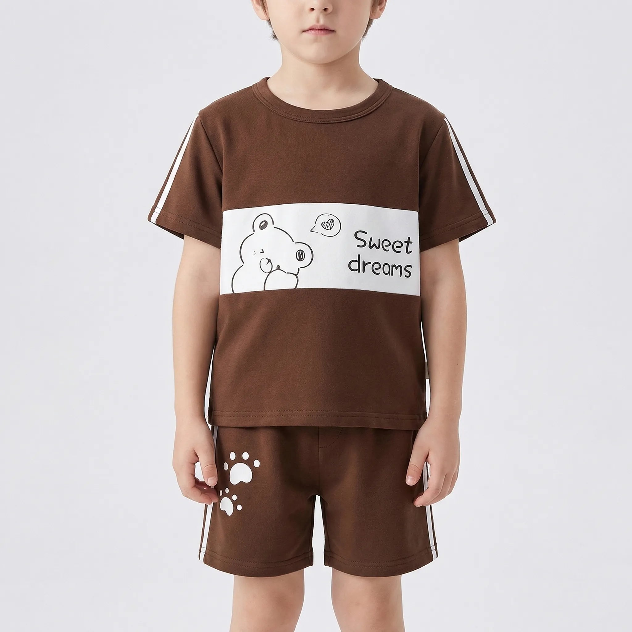 Kinder Sommer Set Kurzarm Top Shorts Cartoon Motiv Jungen Mädchen