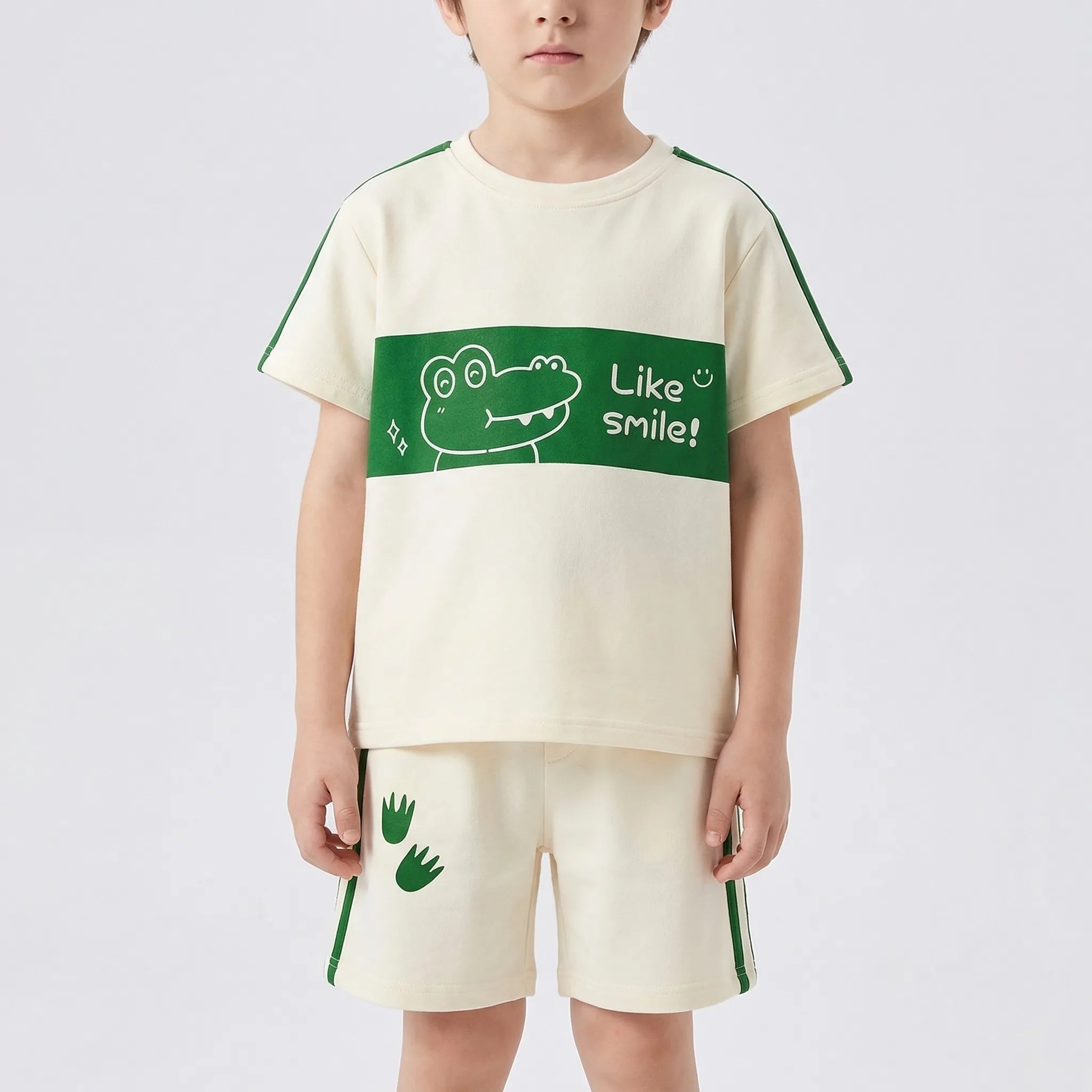 Kinder Sommer Set Kurzarm Top Shorts Cartoon Motiv Jungen Mädchen