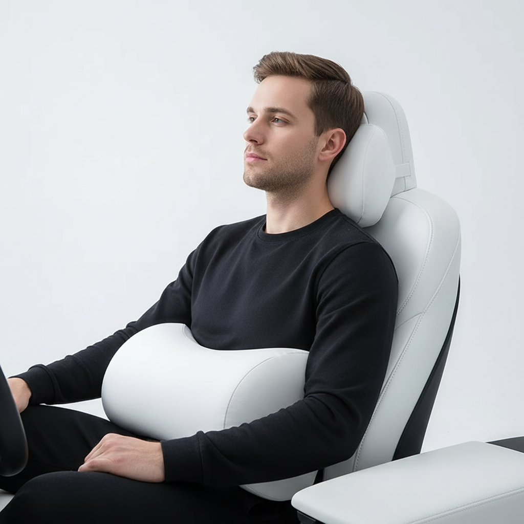 Ergonomisches Nacken- und Lendenstützkissen mit weichem Veloursbezug