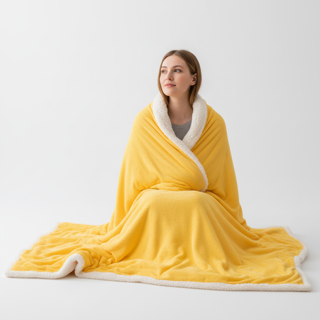 Doppelseitige Sherpa Decke mit weichem Fleece-Außenseite und Sherpa-Fütterung