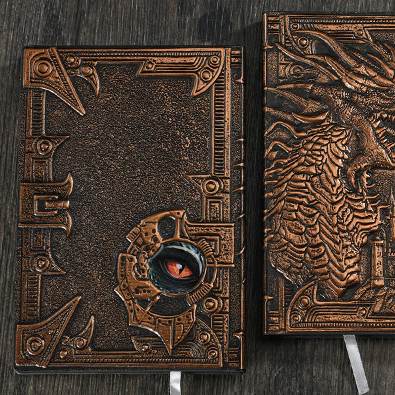 A5-Notizbuch mit gepräger Drachenmotiv Hardcover liniert