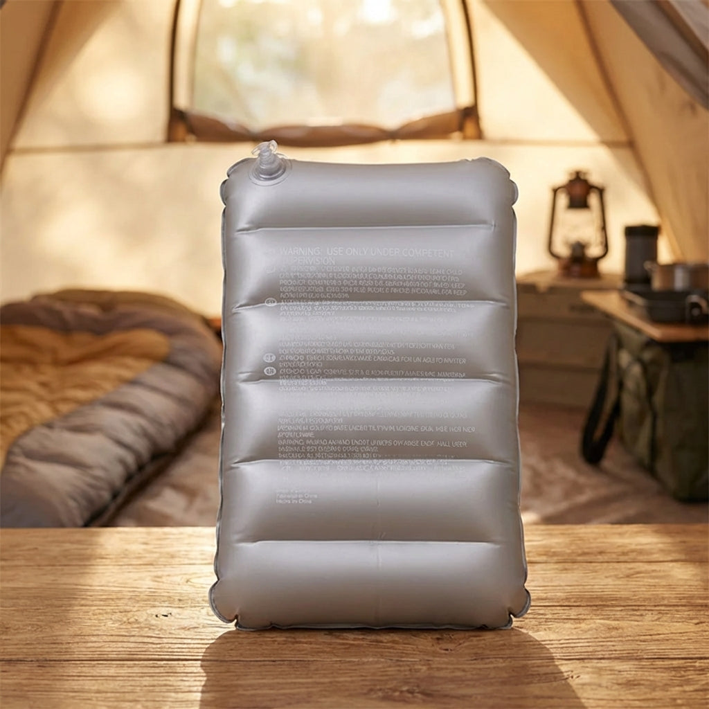 Aufblasbares Reisekissen faltbar ultraleicht Camping Rückenlehne